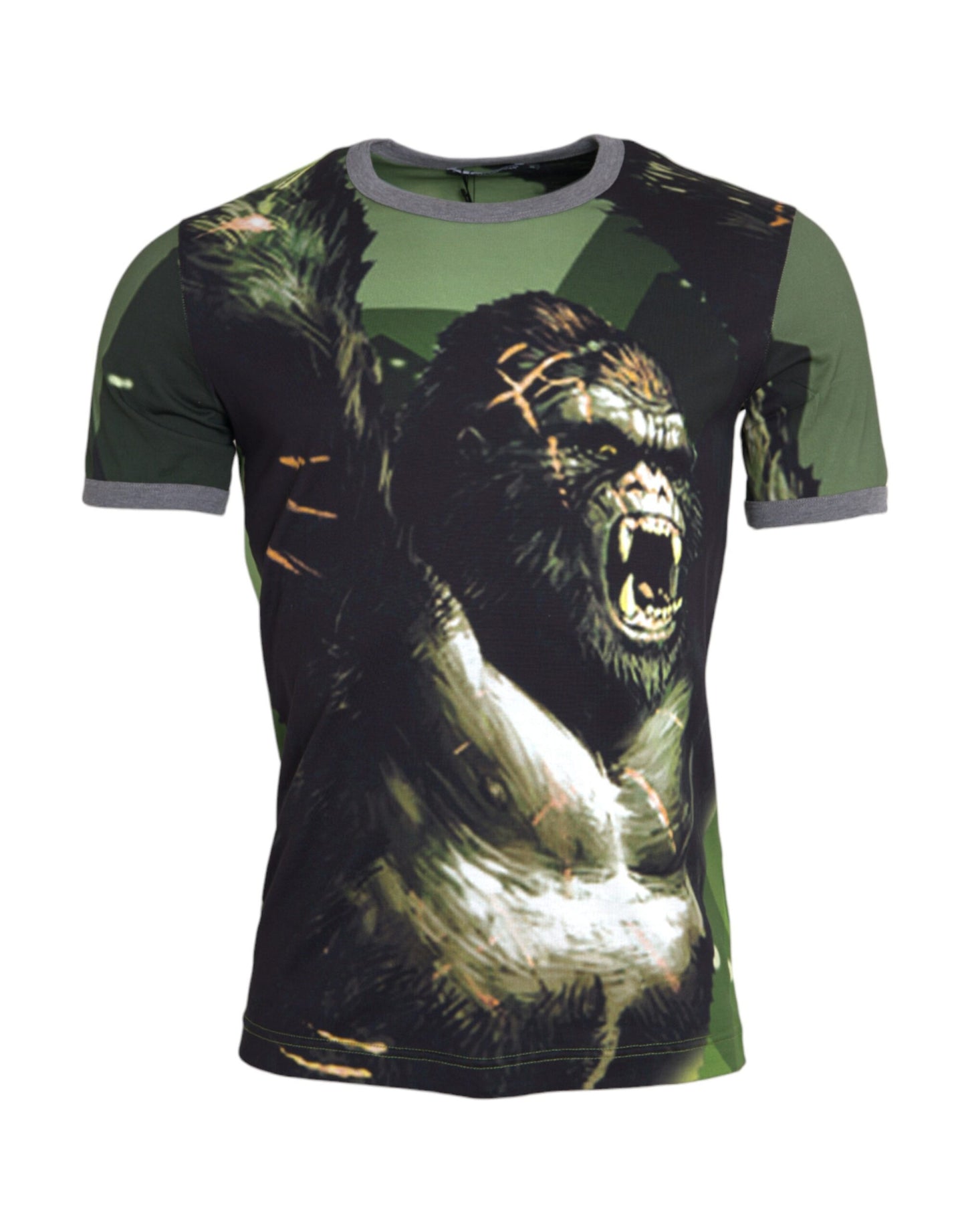 Dolce & Gabbana Green Gorilla Cotton Short Sleeves T-shirt by Dolce & Gabbana