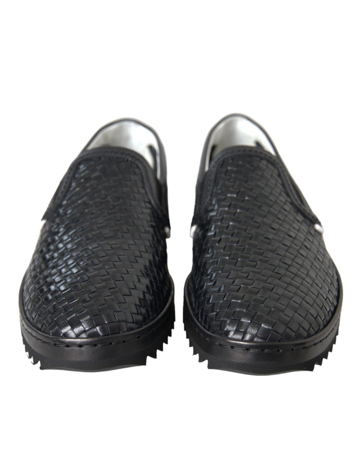Mocassins Dolce & Gabbana en cuir de buffle tressé noir pour homme