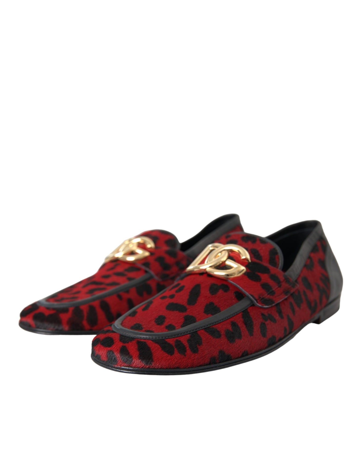 Mocassins Dolce & Gabbana à imprimé léopard rouge et noir pour homme