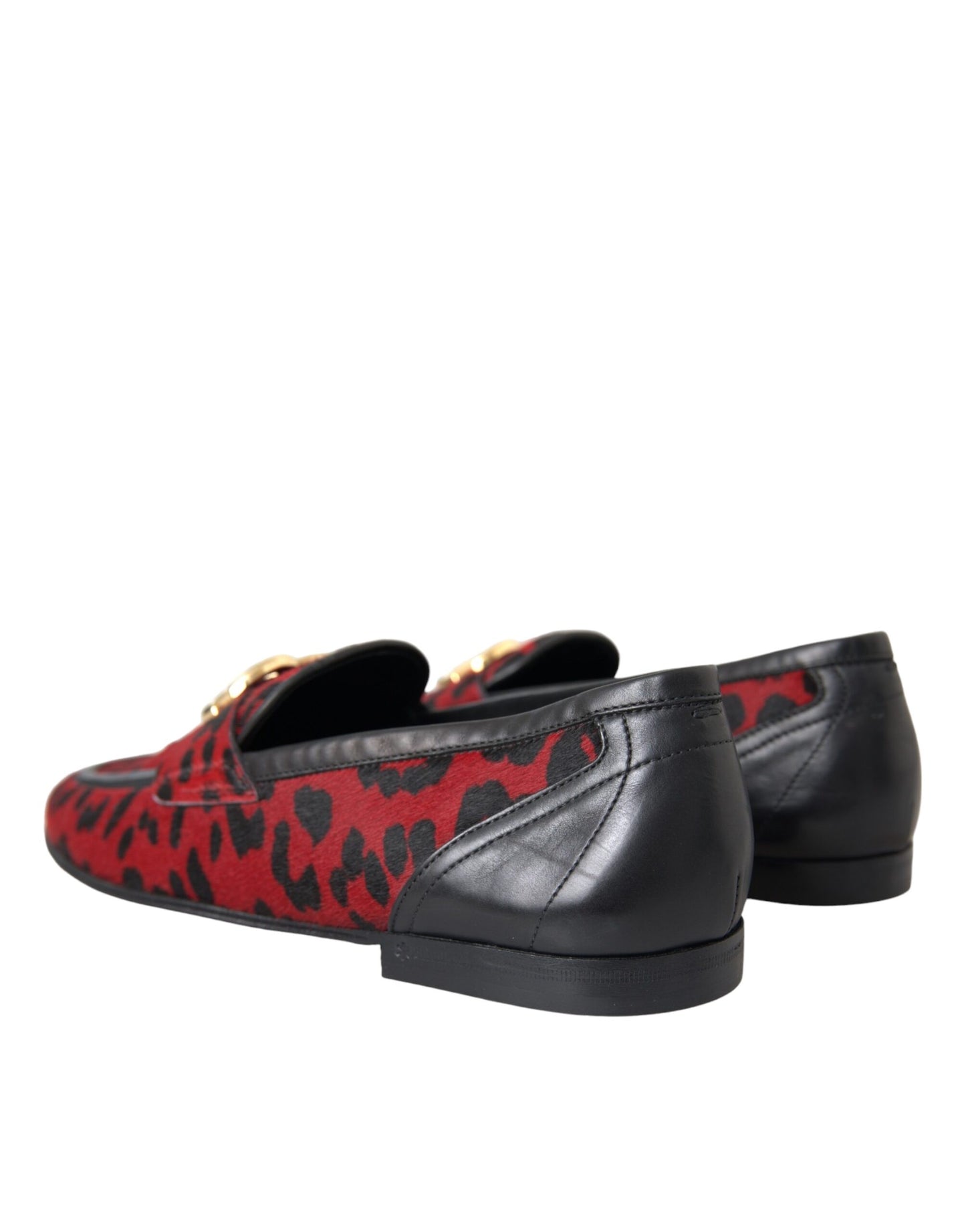 Mocassins Dolce & Gabbana à imprimé léopard rouge et noir pour homme