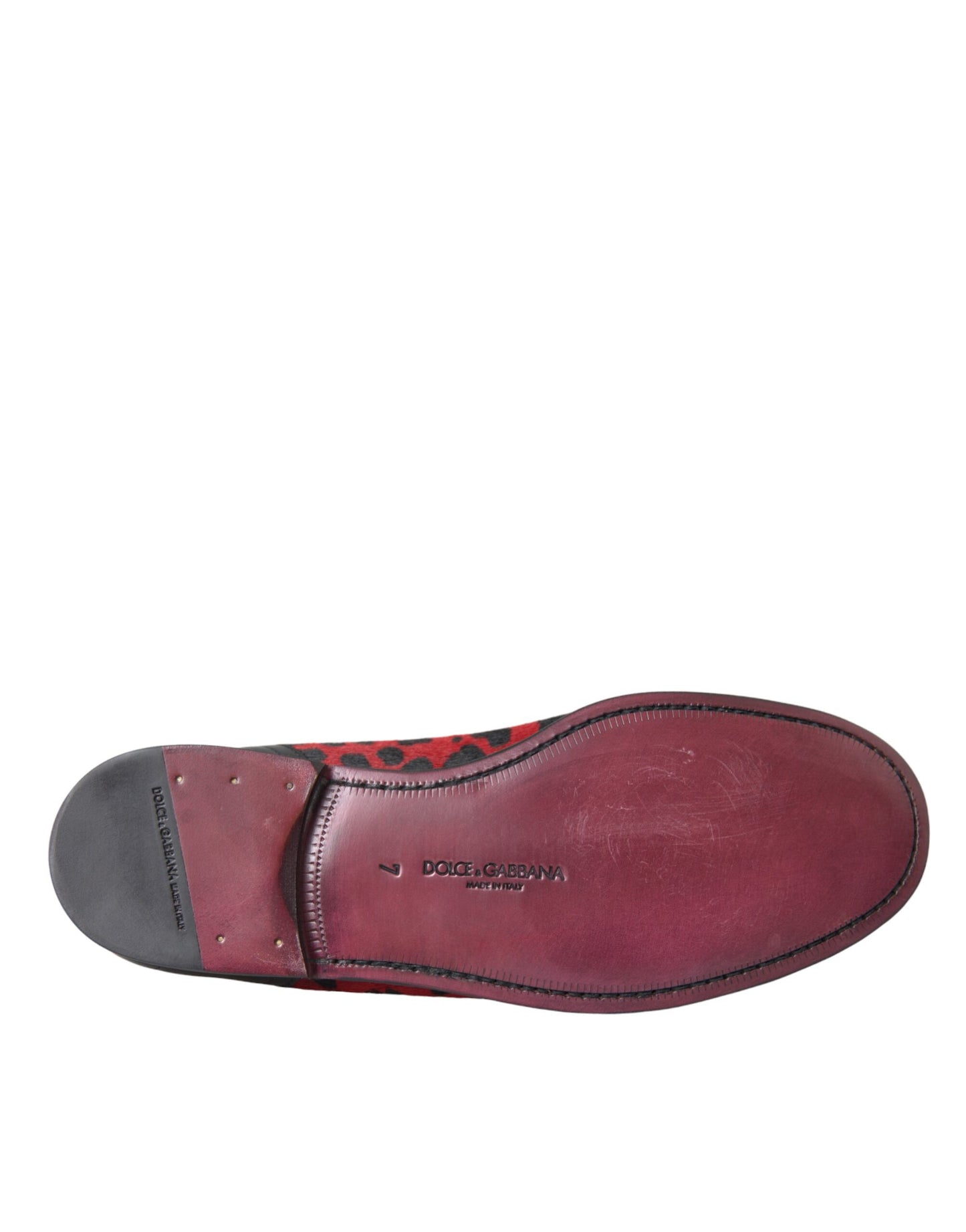 Mocassins Dolce & Gabbana à imprimé léopard rouge et noir pour homme