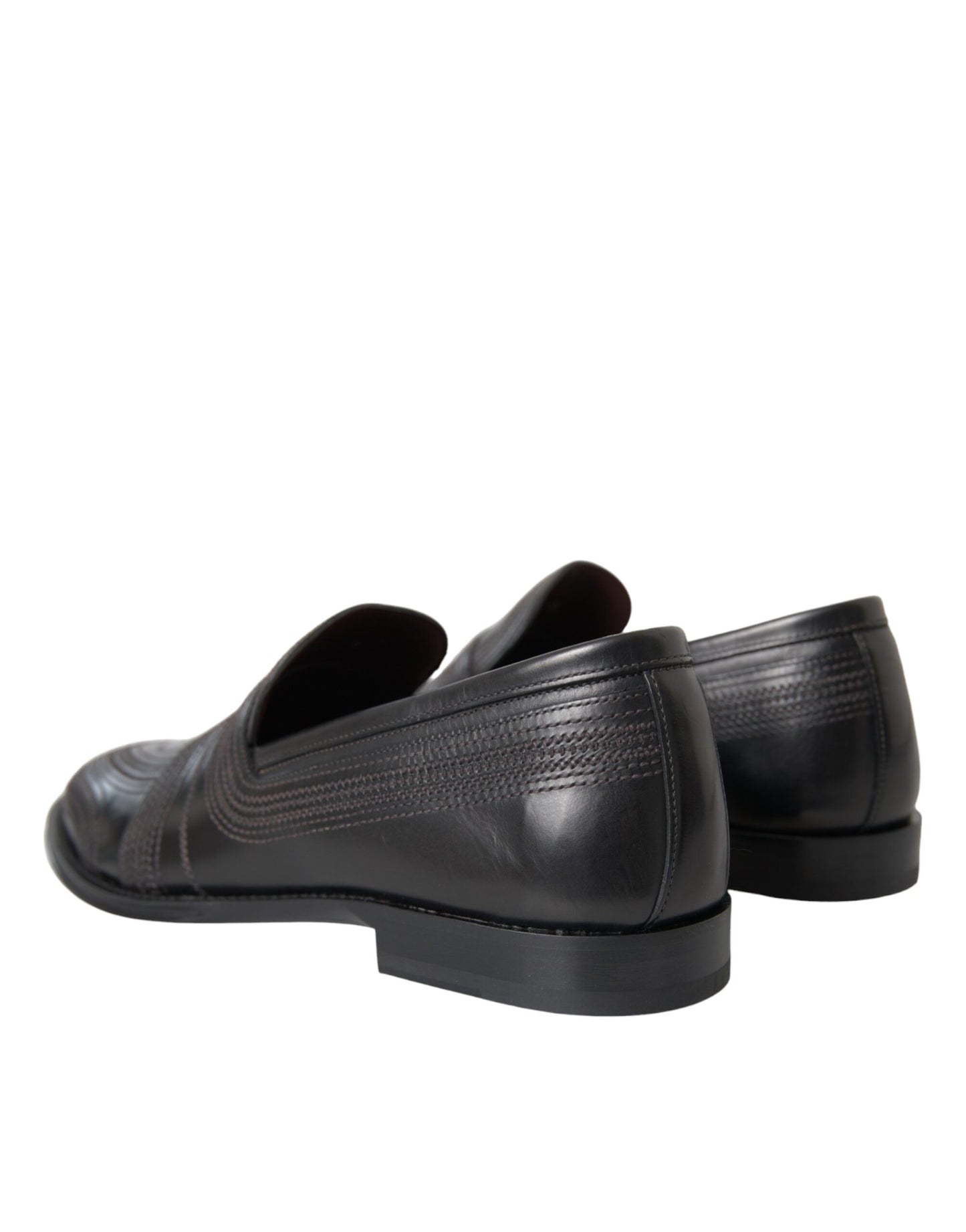 Mocassins en cuir noir et marron Dolce & Gabbana pour homme