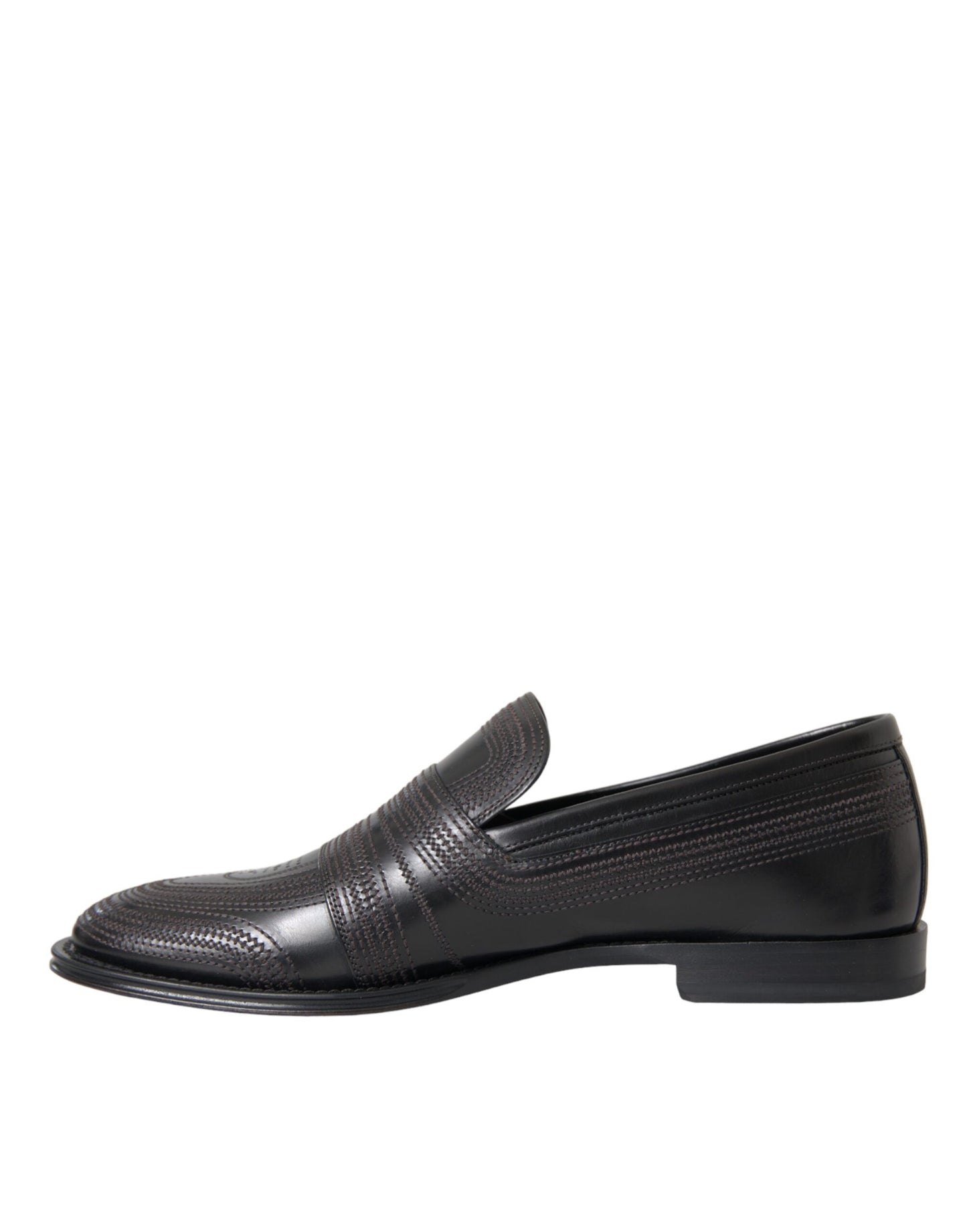 Mocassins en cuir noir et marron Dolce & Gabbana pour homme