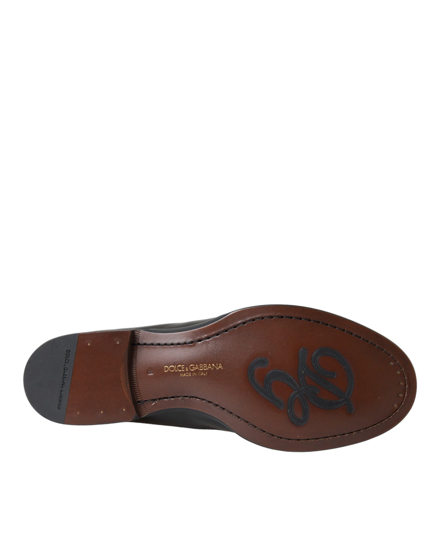 Mocassins en cuir noir et marron Dolce & Gabbana pour homme
