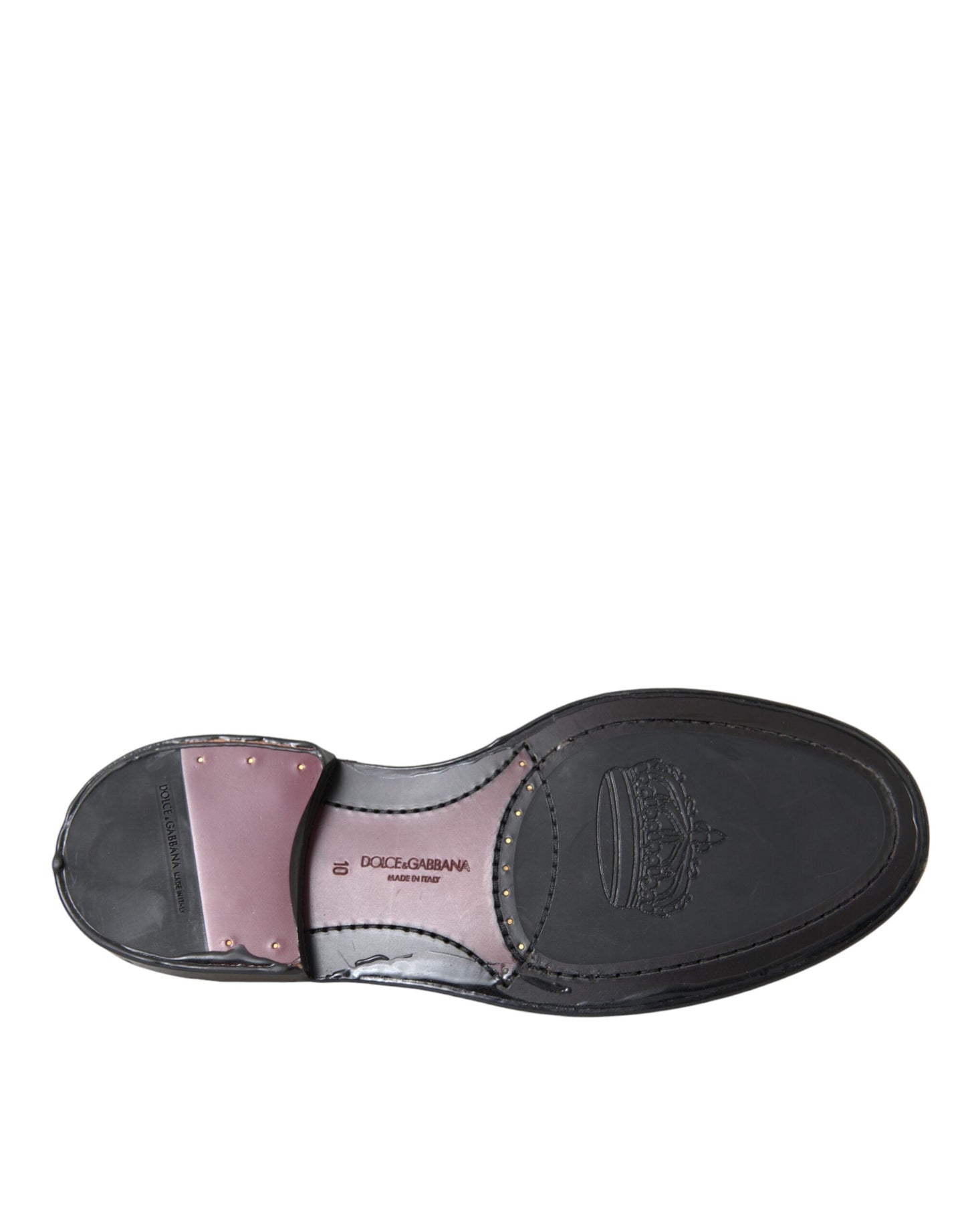 Chaussures habillées à bout golf en cuir noir Dolce & Gabbana pour homme