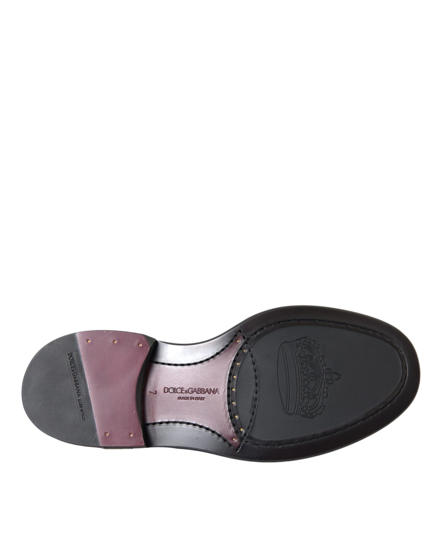 Chaussures habillées à bout golf en cuir noir Dolce & Gabbana pour homme