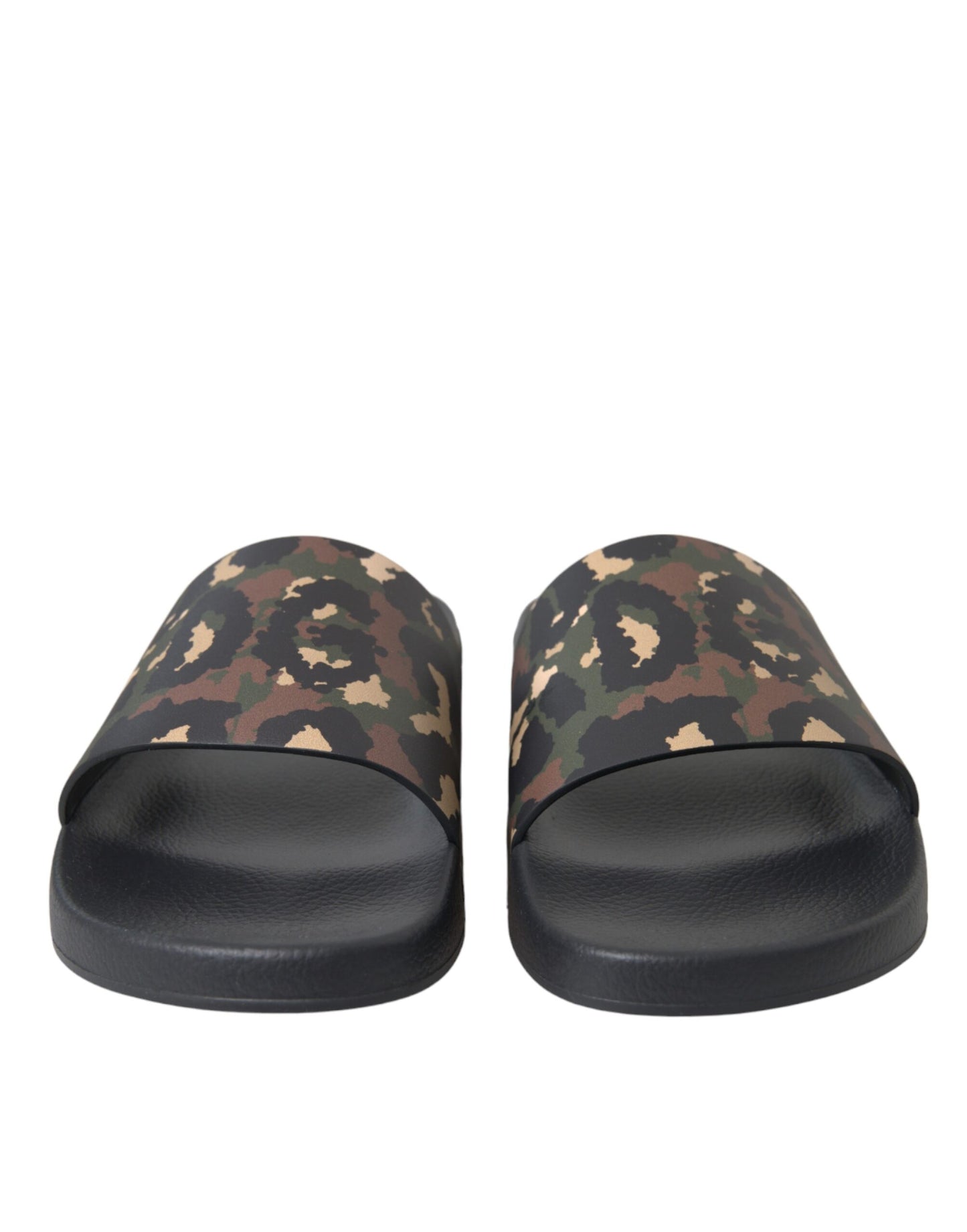 Chaussures de plage en cuir camouflage multicolore Dolce & Gabbana pour homme
