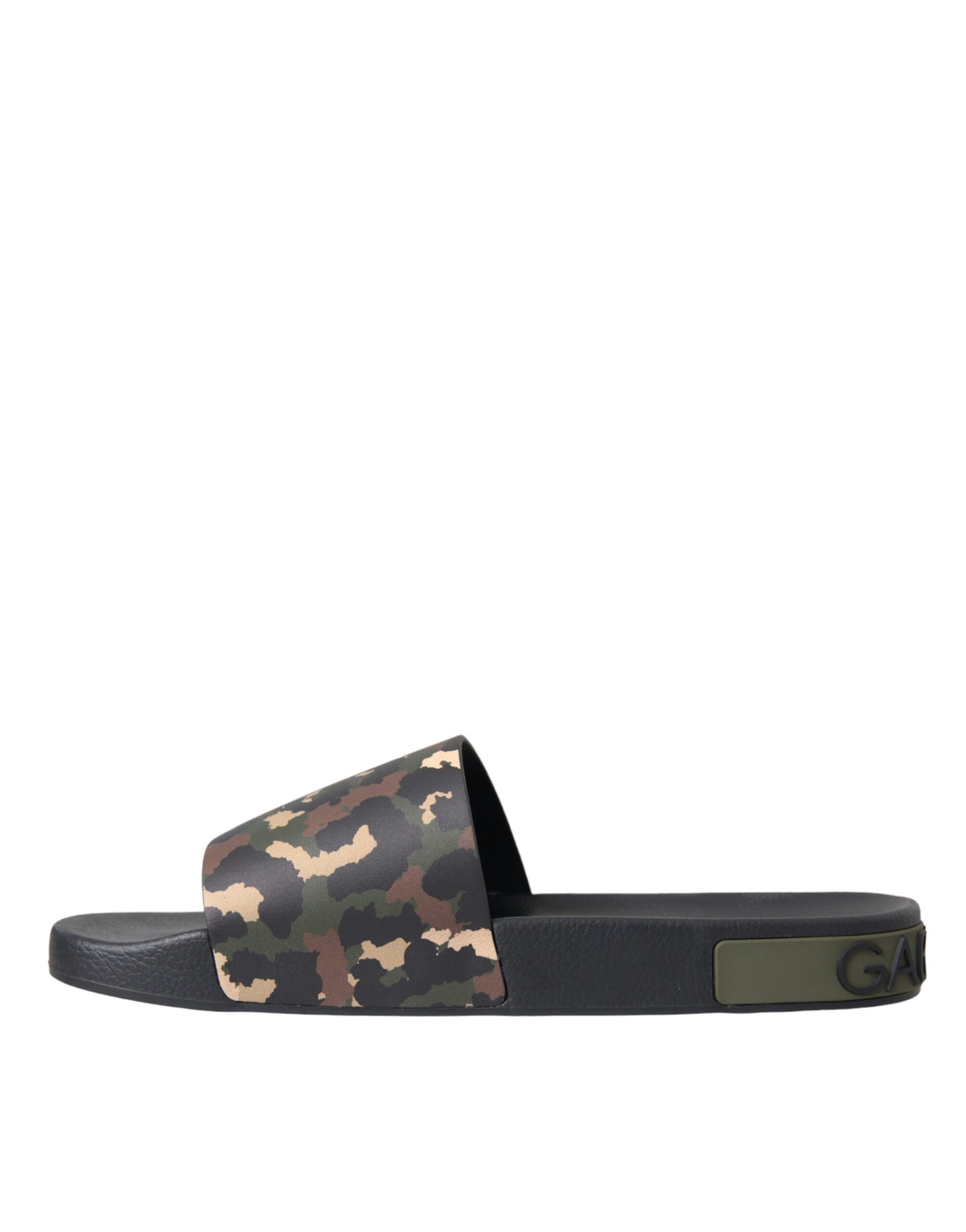 Chaussures de plage en cuir camouflage multicolore Dolce & Gabbana pour homme