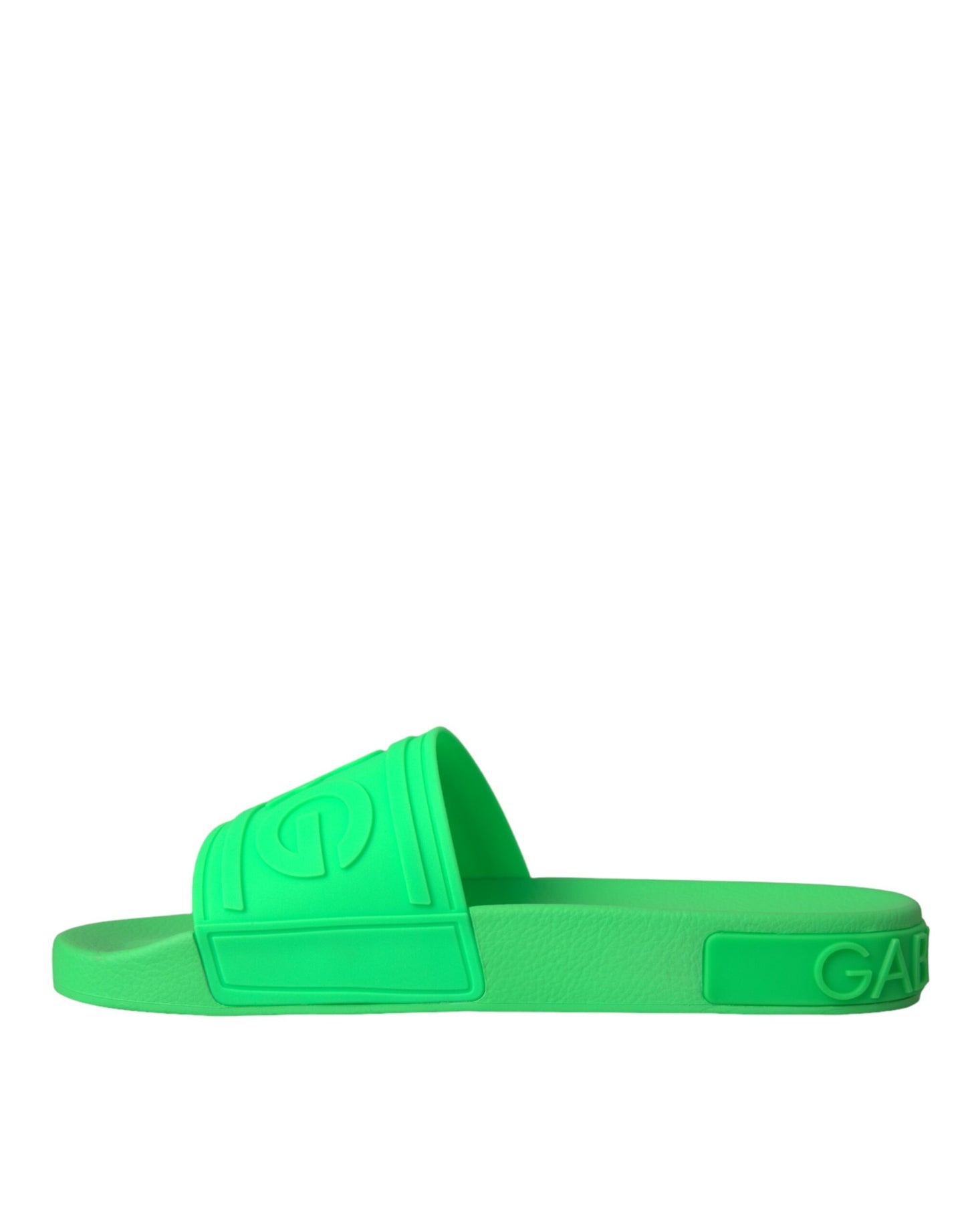 Sandales à enfiler en cuir vert Dolce & Gabbana, chaussures de plage