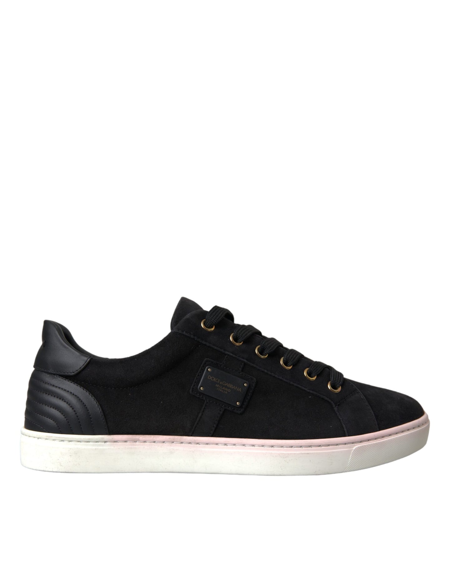 Dolce & Gabbana Black Suede Leather Men Low Top Sneakers Men Shoes by Dolce & Gabbana