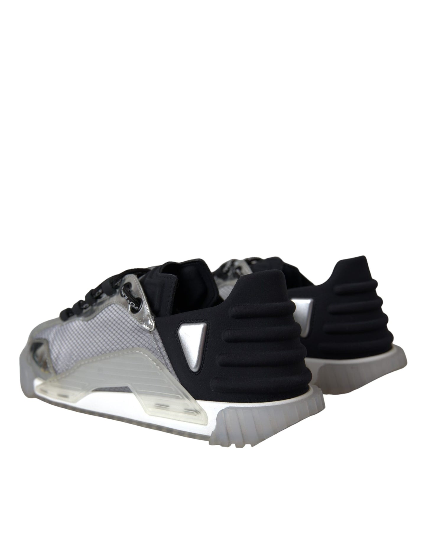 Dolce & Gabbana Silver Black Nylon NS1 Low Top Sneakers Men Shoes by Dolce & Gabbana