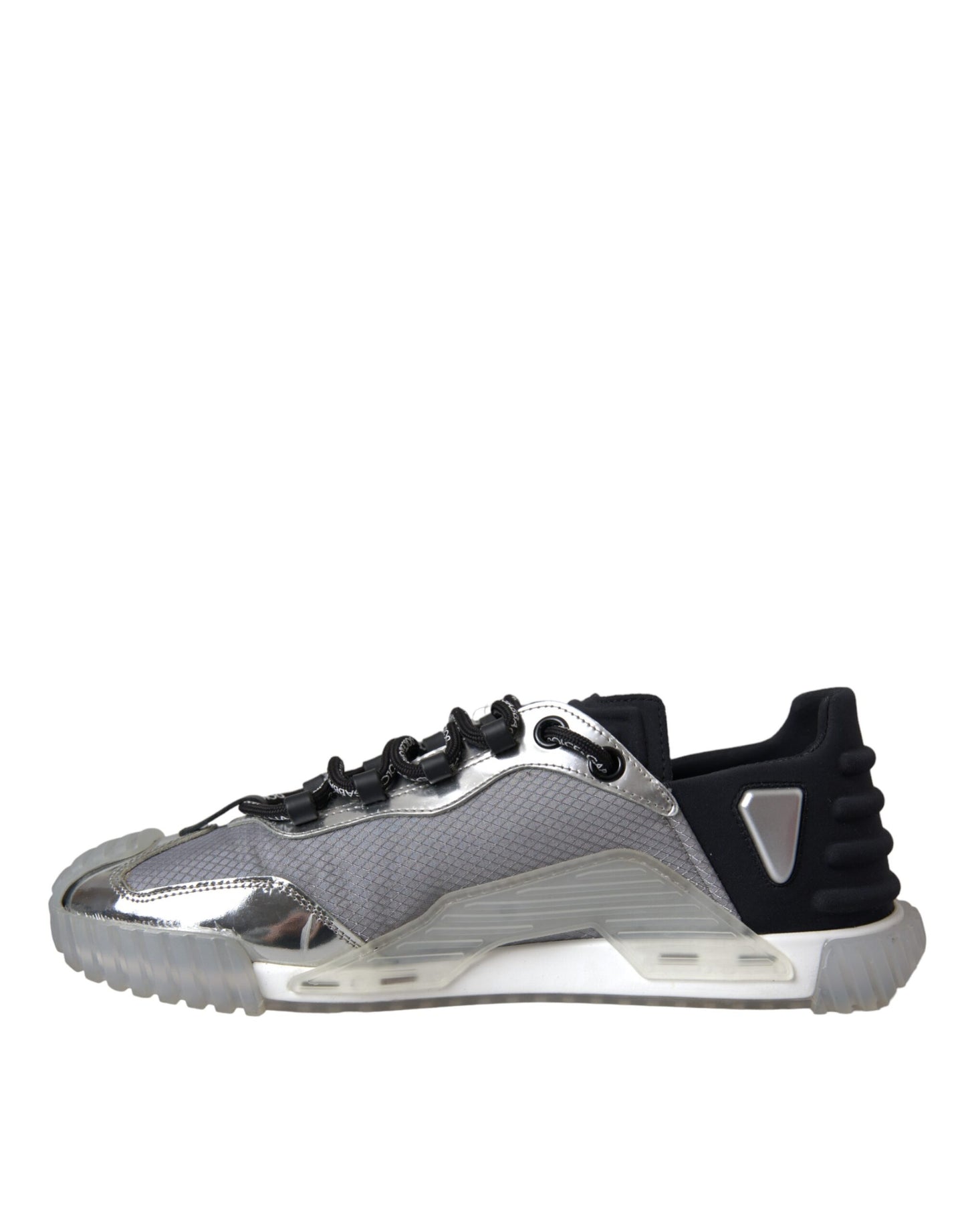 Dolce & Gabbana Silver Black Nylon NS1 Low Top Sneakers Men Shoes by Dolce & Gabbana