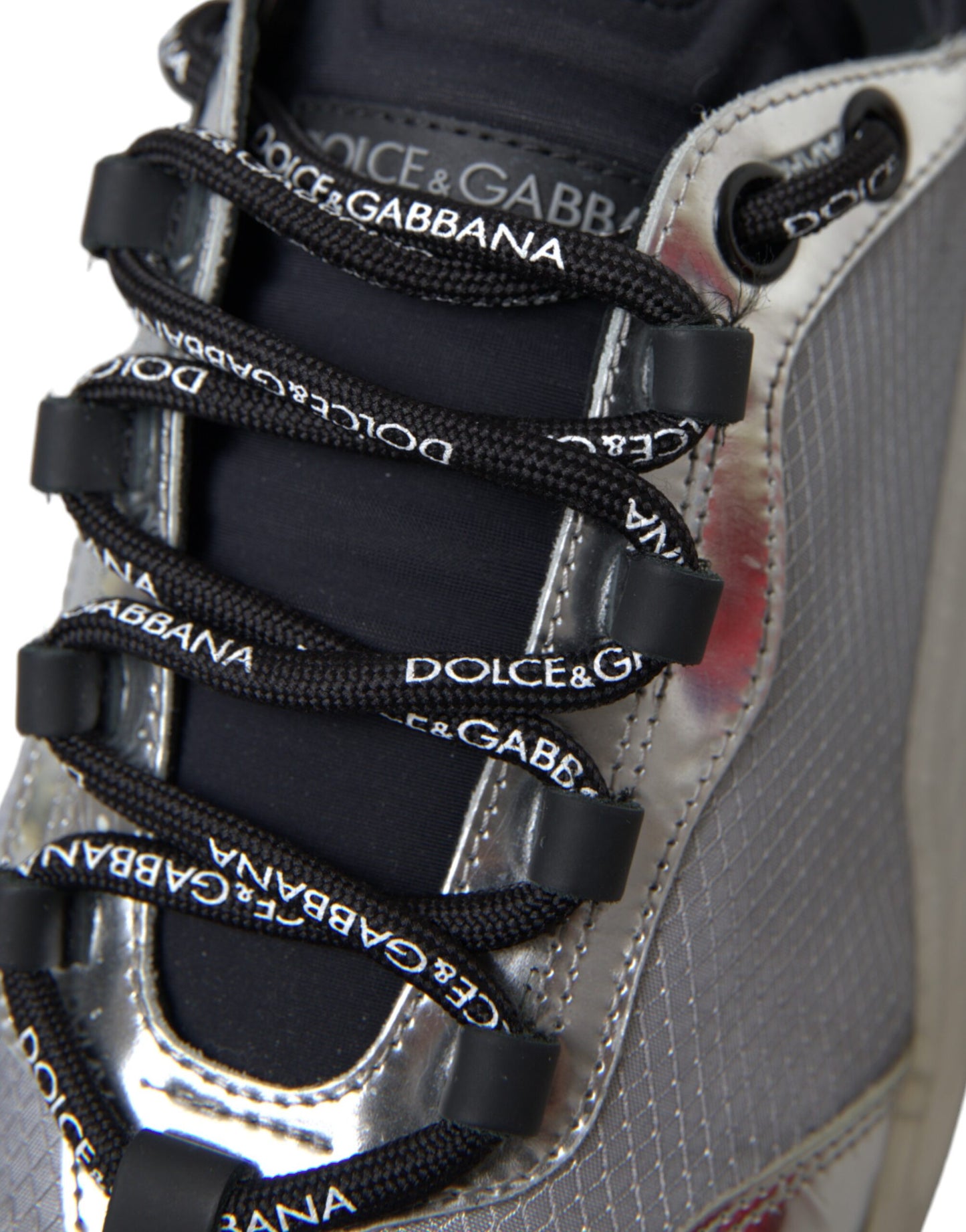 Dolce & Gabbana Silver Black Nylon NS1 Low Top Sneakers Men Shoes by Dolce & Gabbana
