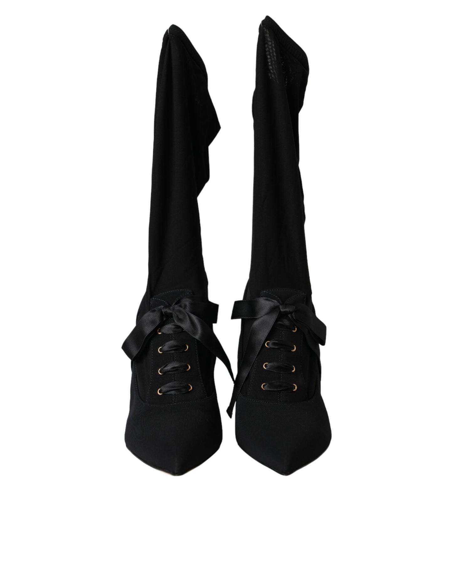 Bottes mi-mollet noires à talons aiguilles Dolce & Gabbana