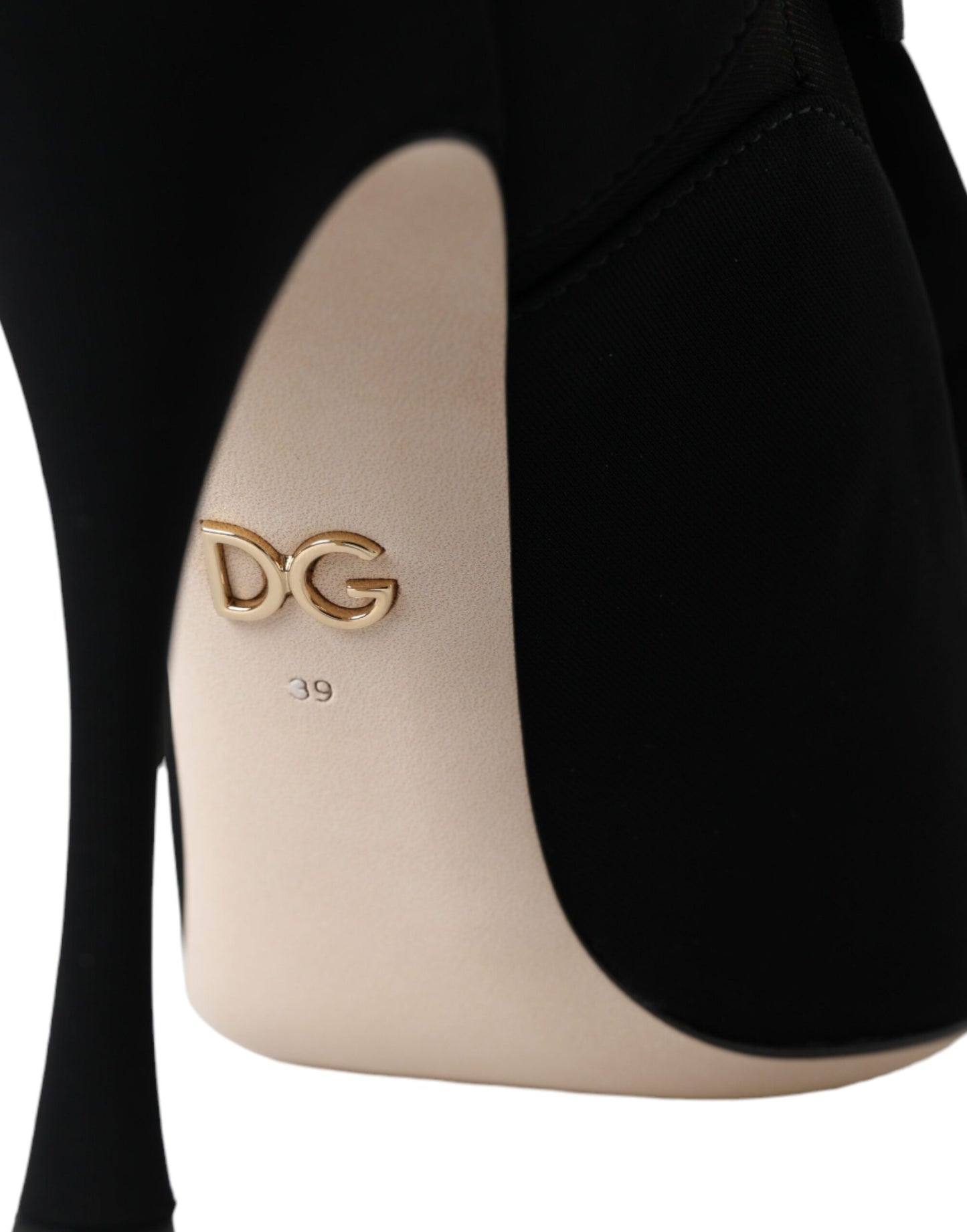 Bottes mi-mollet noires à talons aiguilles Dolce & Gabbana