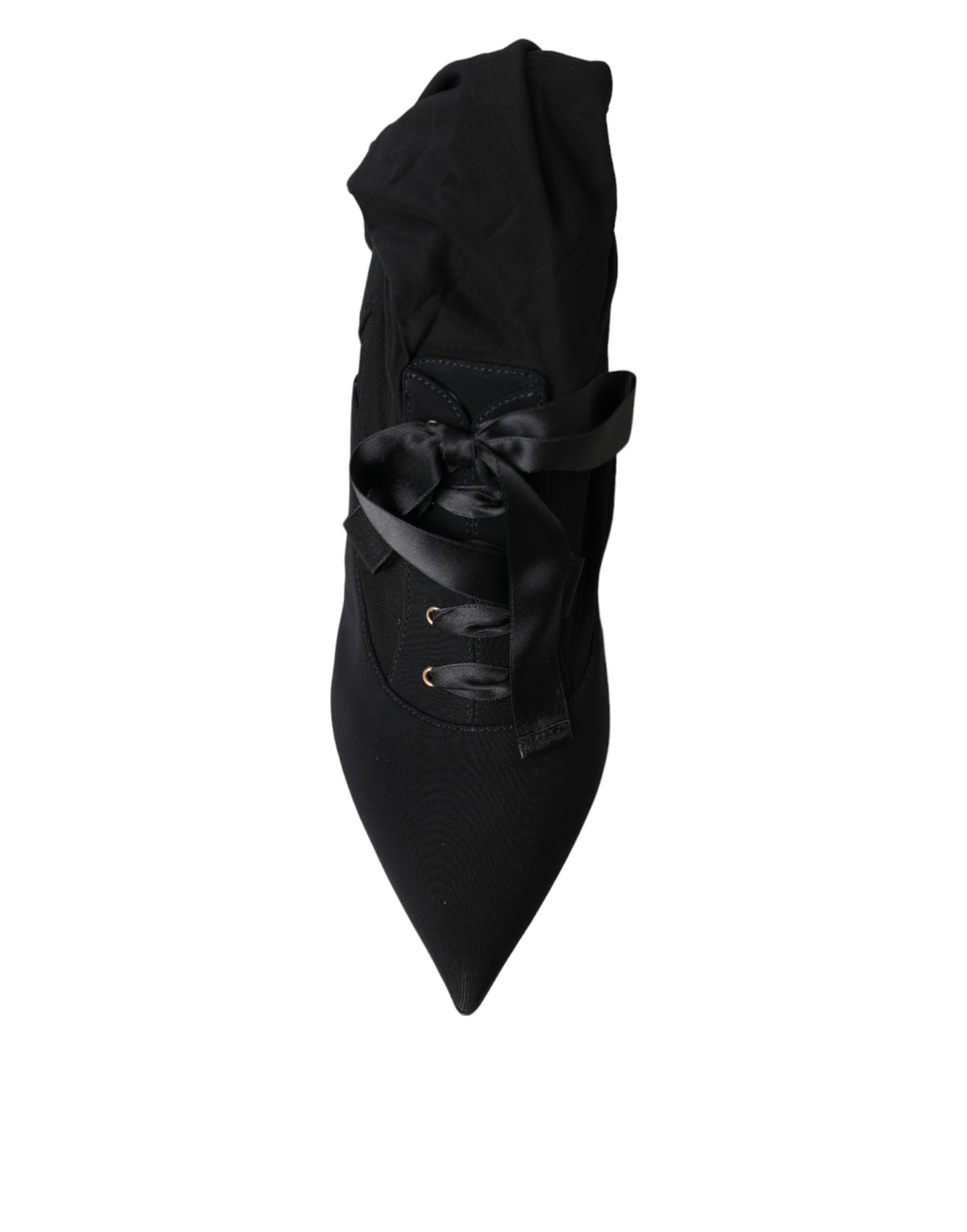 Bottes mi-mollet noires à talons aiguilles Dolce & Gabbana