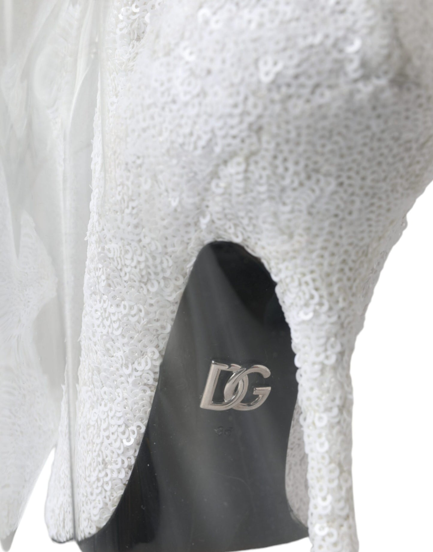 Bottes hautes à talons aiguilles Dolce & Gabbana blanches