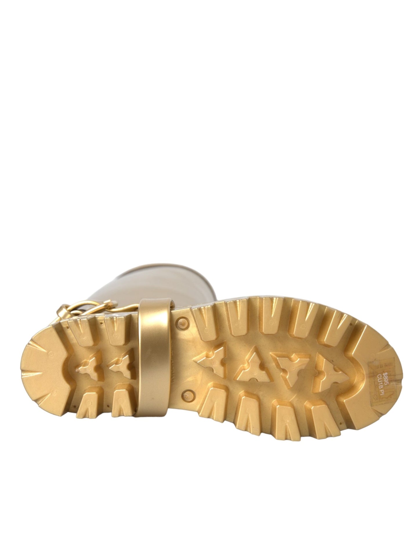 Bottes de pluie Dolce & Gabbana en caoutchouc PVC métallisé doré