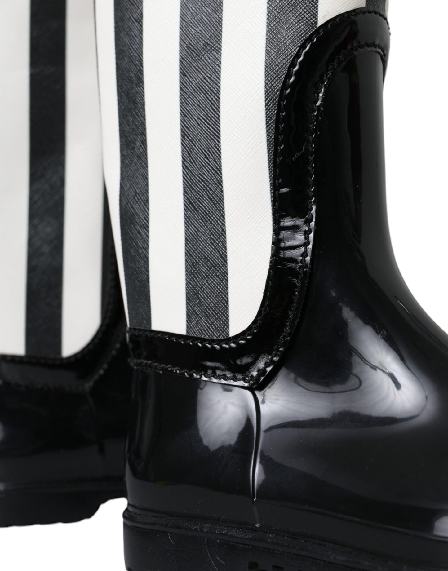 Bottes plates hautes en caoutchouc noir Dolce & Gabbana