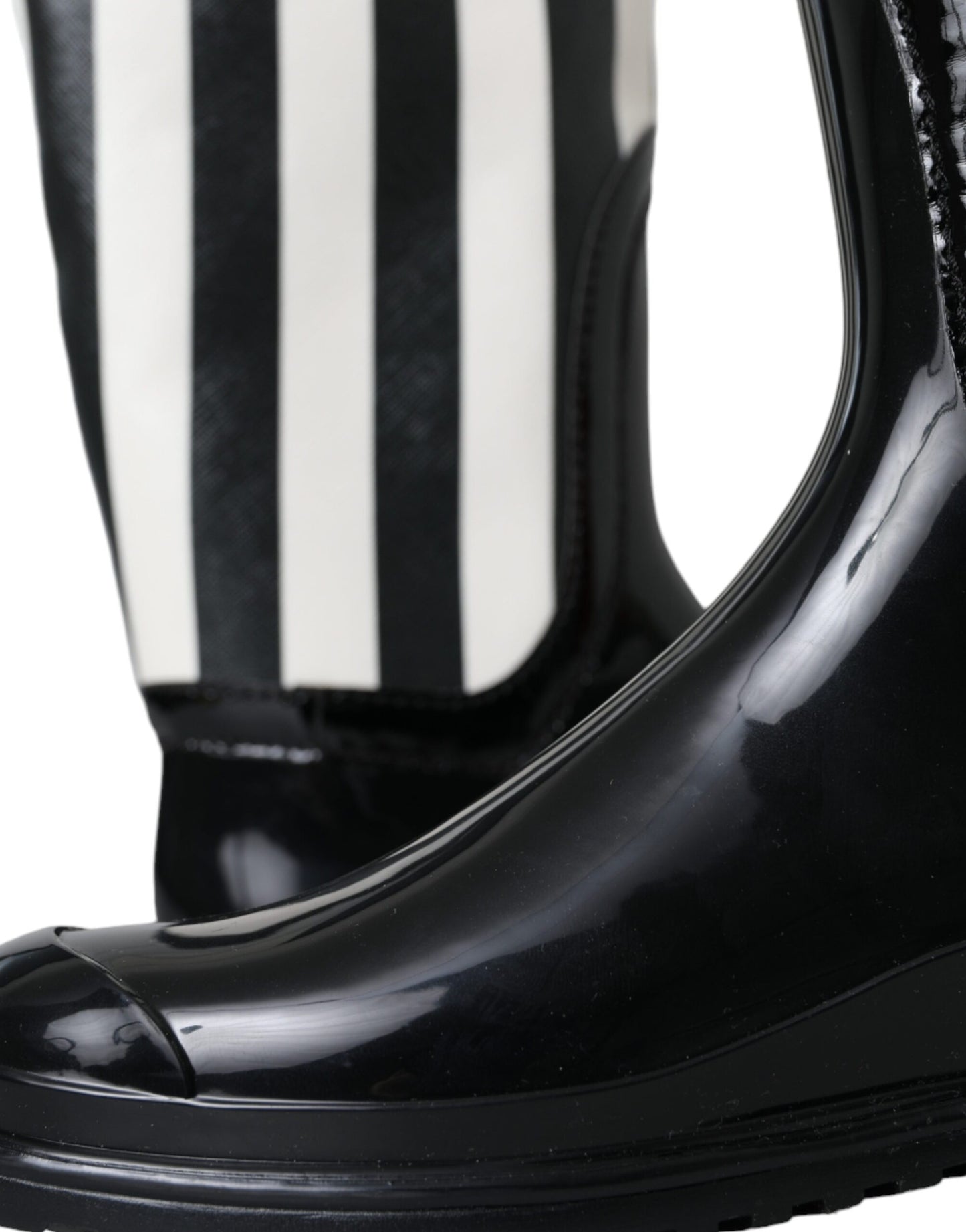 Bottes plates hautes en caoutchouc noir Dolce & Gabbana