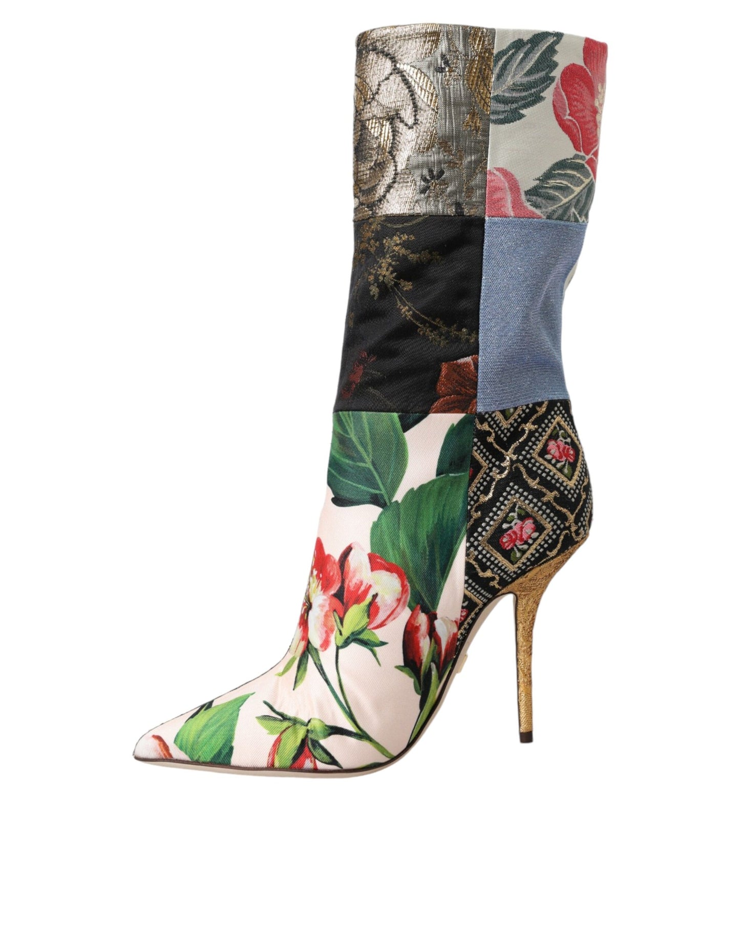 Bottes à talons à imprimé patchwork multicolore Dolce & Gabbana