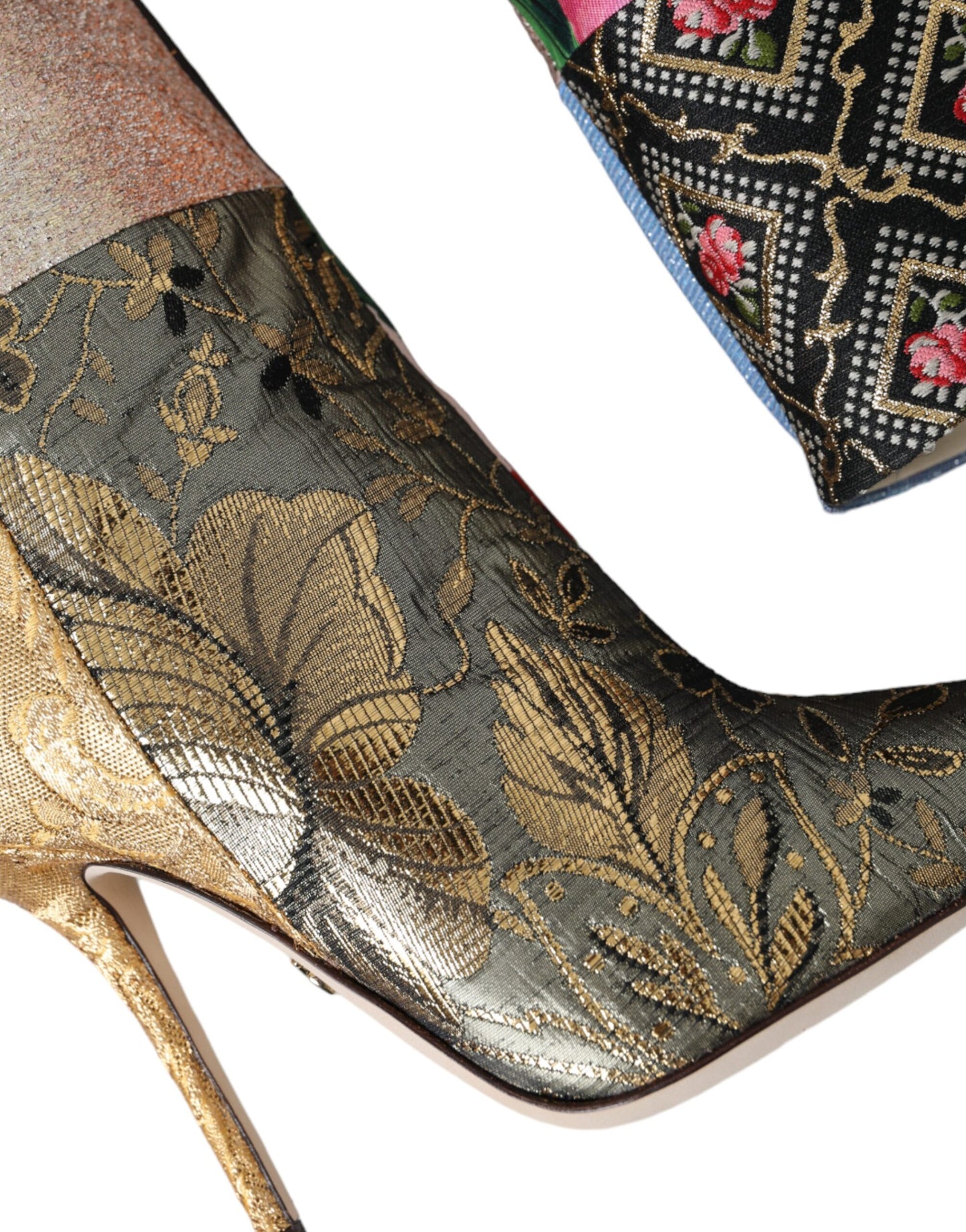 Bottes à talons à imprimé patchwork multicolore Dolce & Gabbana