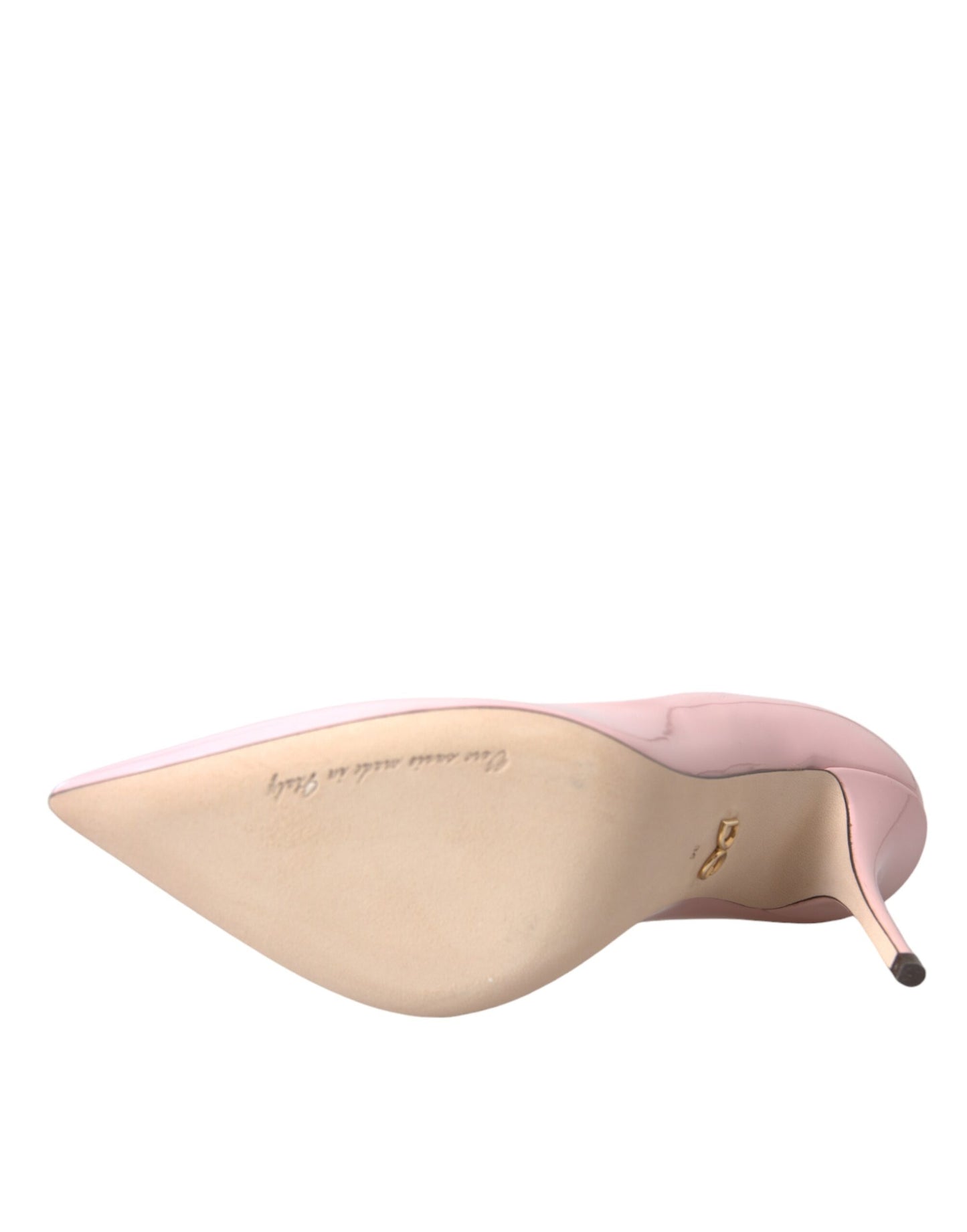 Escarpins à talons en cuir verni rose clair Dolce & Gabbana