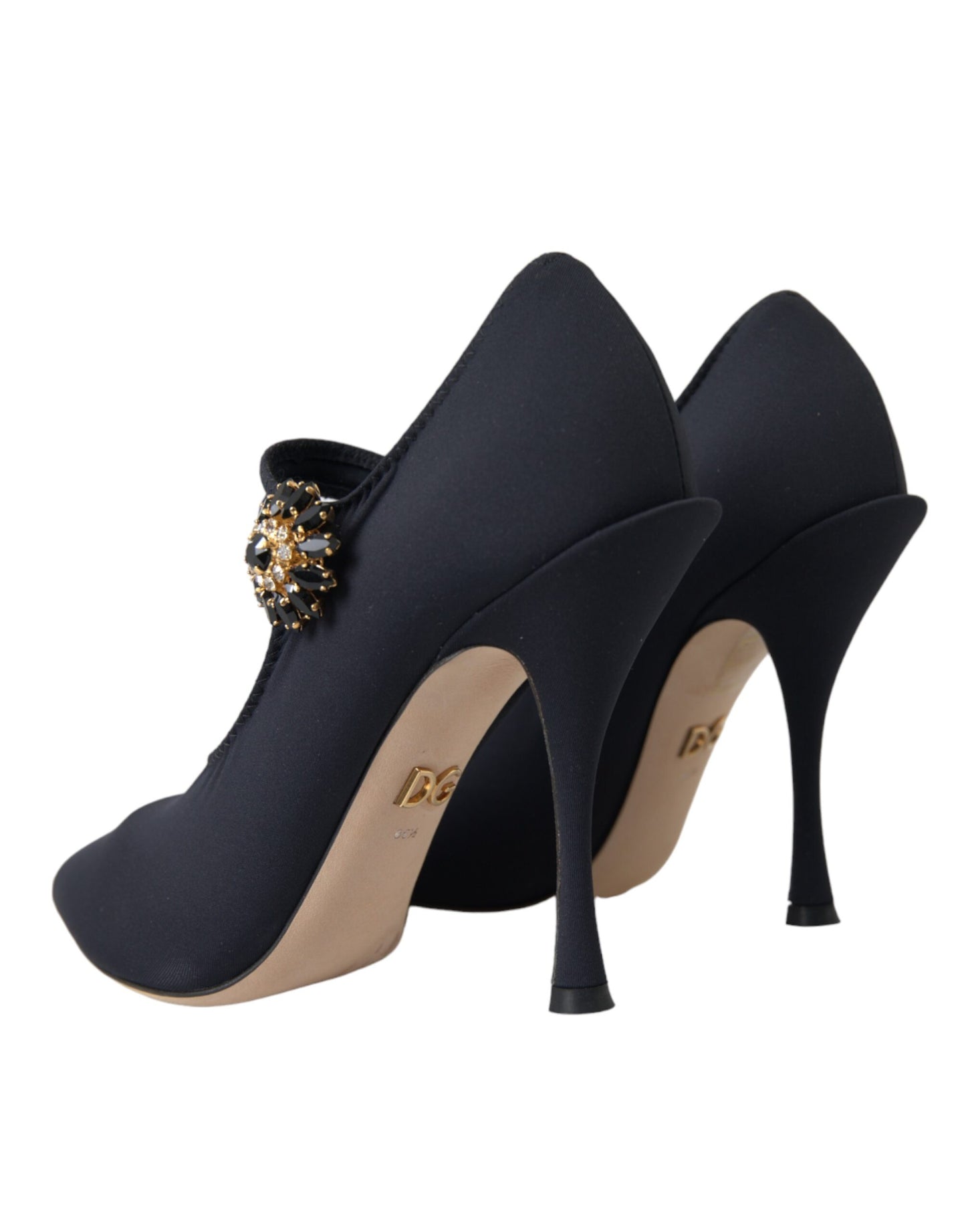 Escarpins Dolce & Gabbana Mary Jane en jersey noir avec cristaux
