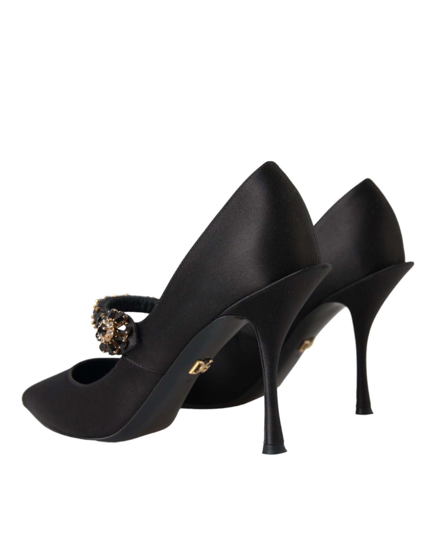 Escarpins à talons en cristal Mary Jane noirs Dolce & Gabbana
