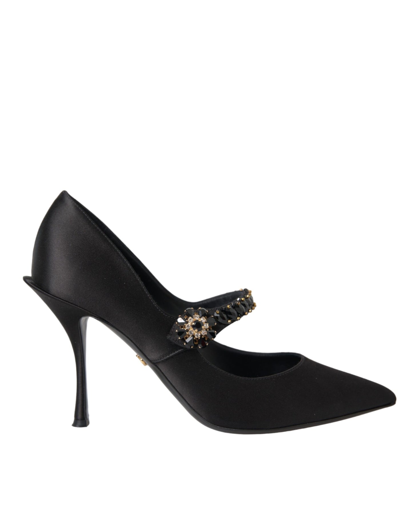 Escarpins à talons en cristal Mary Jane noirs Dolce & Gabbana