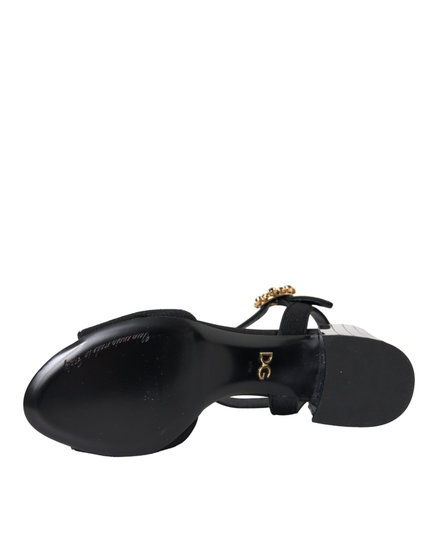 Sandales Keira à bride cheville en cristal noir Dolce & Gabbana