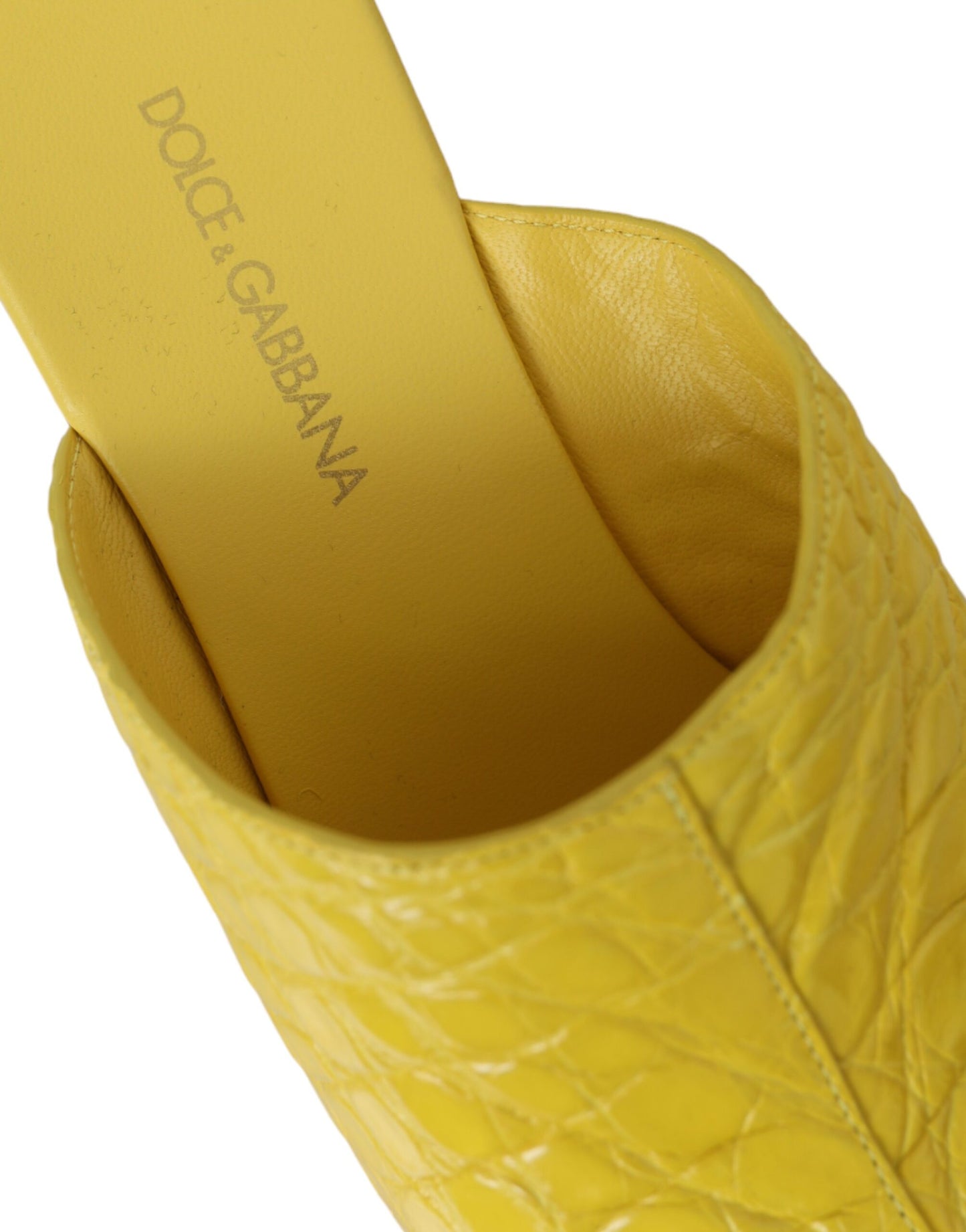 Chaussures à semelle compensée Dolce & Gabbana en cuir jaune et bois