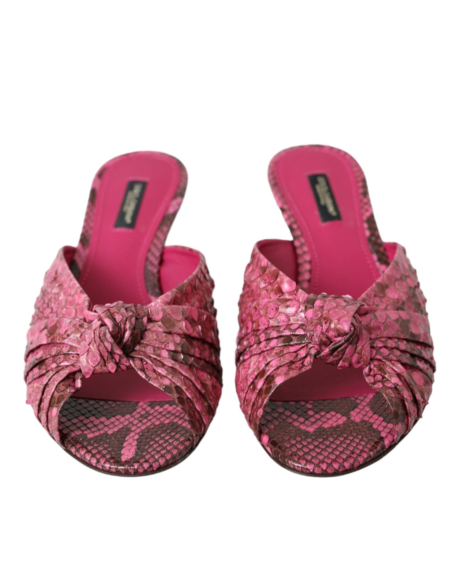 Chaussures à talons chaton Dolce & Gabbana en cuir exotique rose
