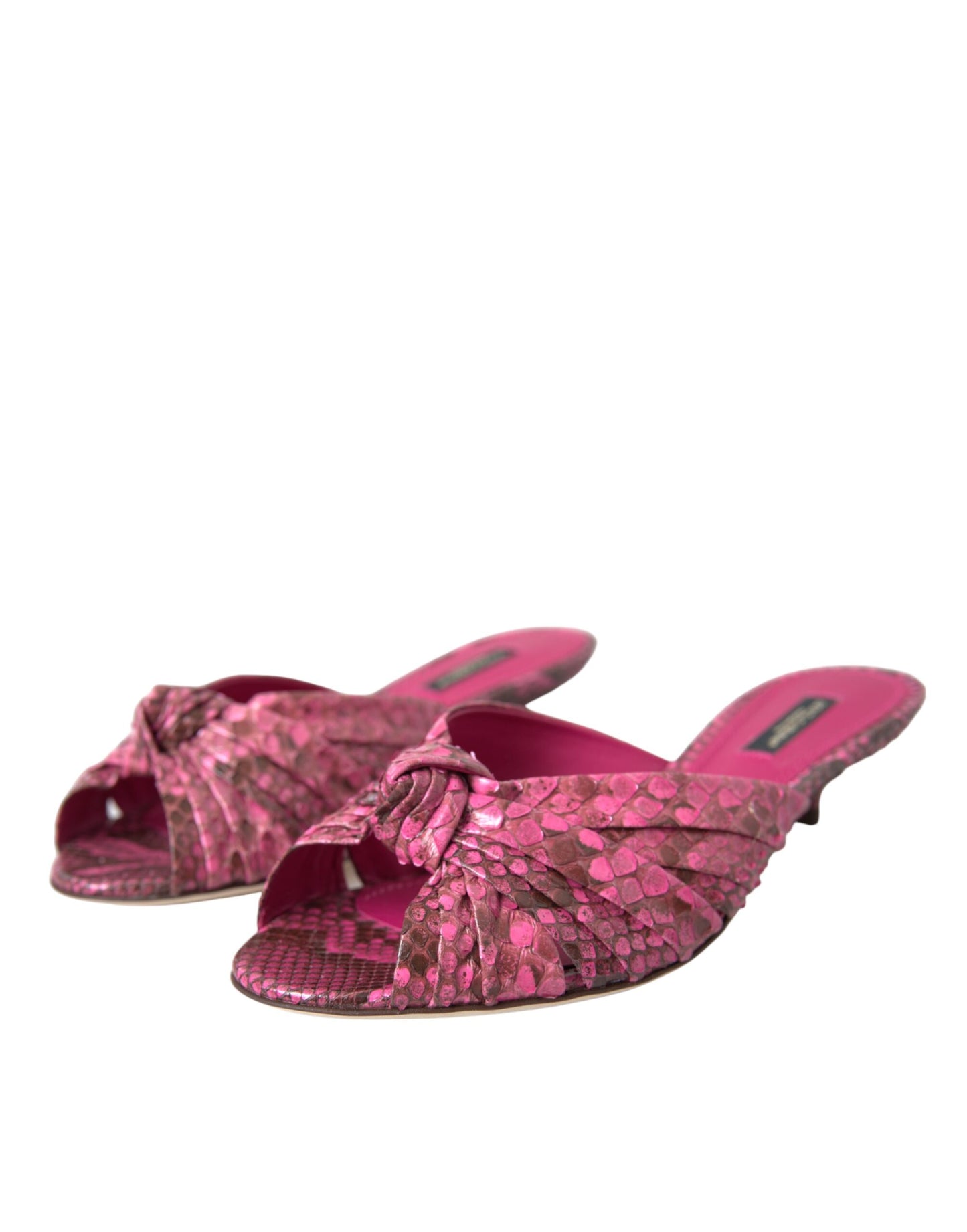 Chaussures à talons chaton Dolce & Gabbana en cuir exotique rose