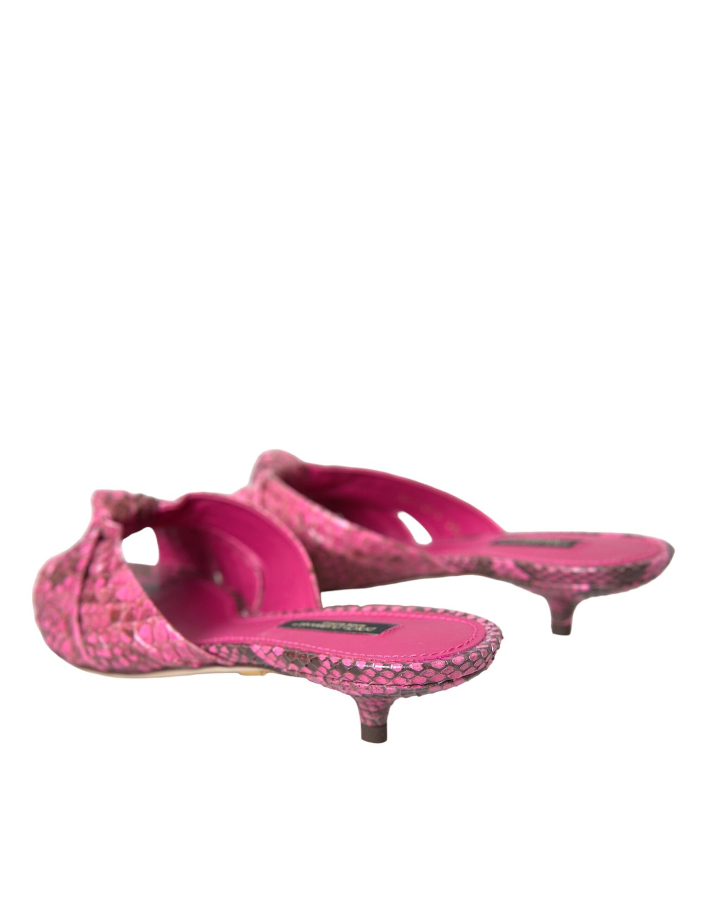 Chaussures à talons chaton Dolce & Gabbana en cuir exotique rose