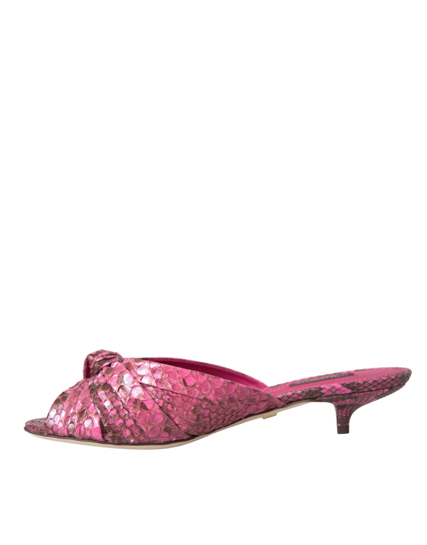 Chaussures à talons chaton Dolce & Gabbana en cuir exotique rose