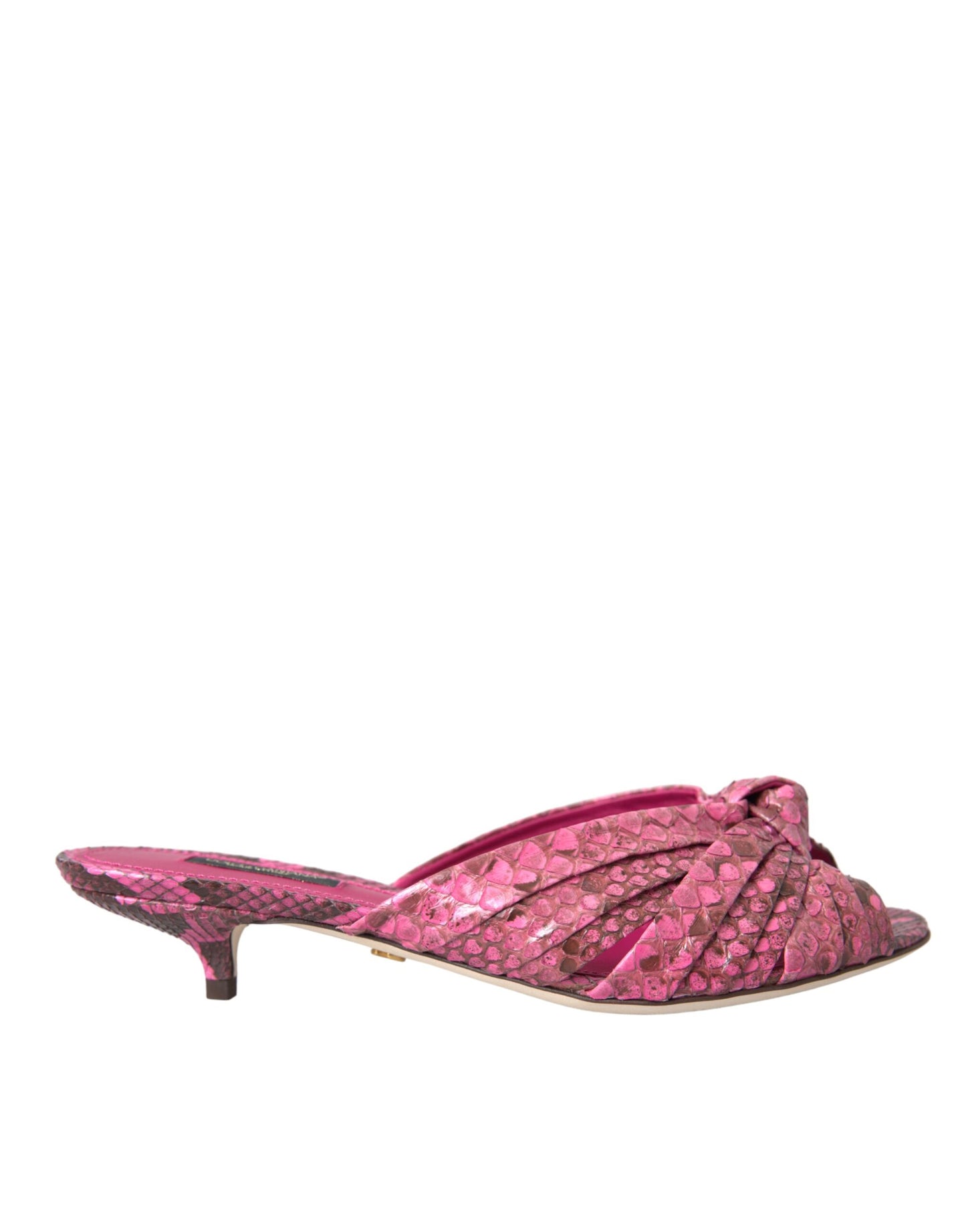 Chaussures à talons chaton Dolce & Gabbana en cuir exotique rose