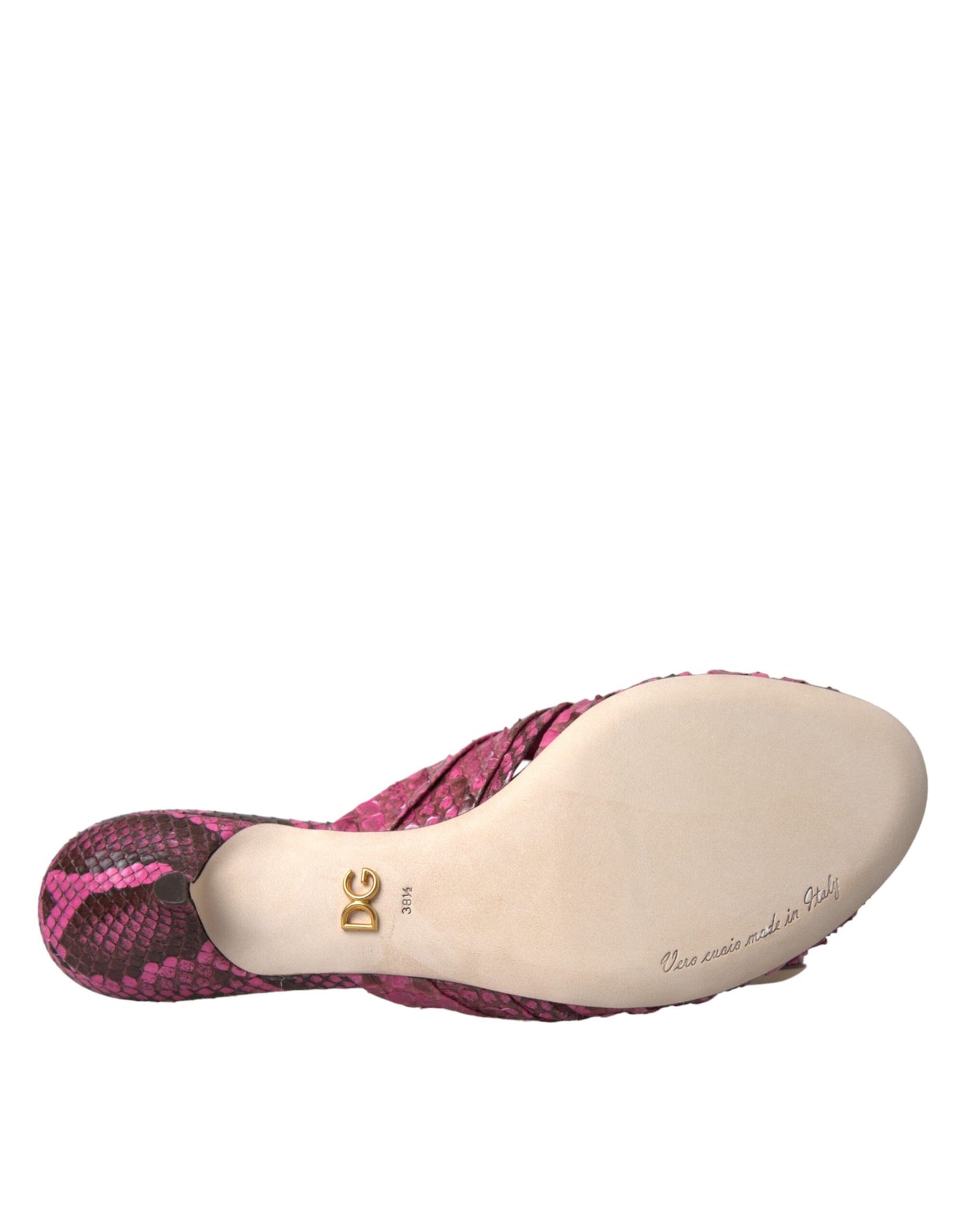 Chaussures à talons chaton Dolce & Gabbana en cuir exotique rose