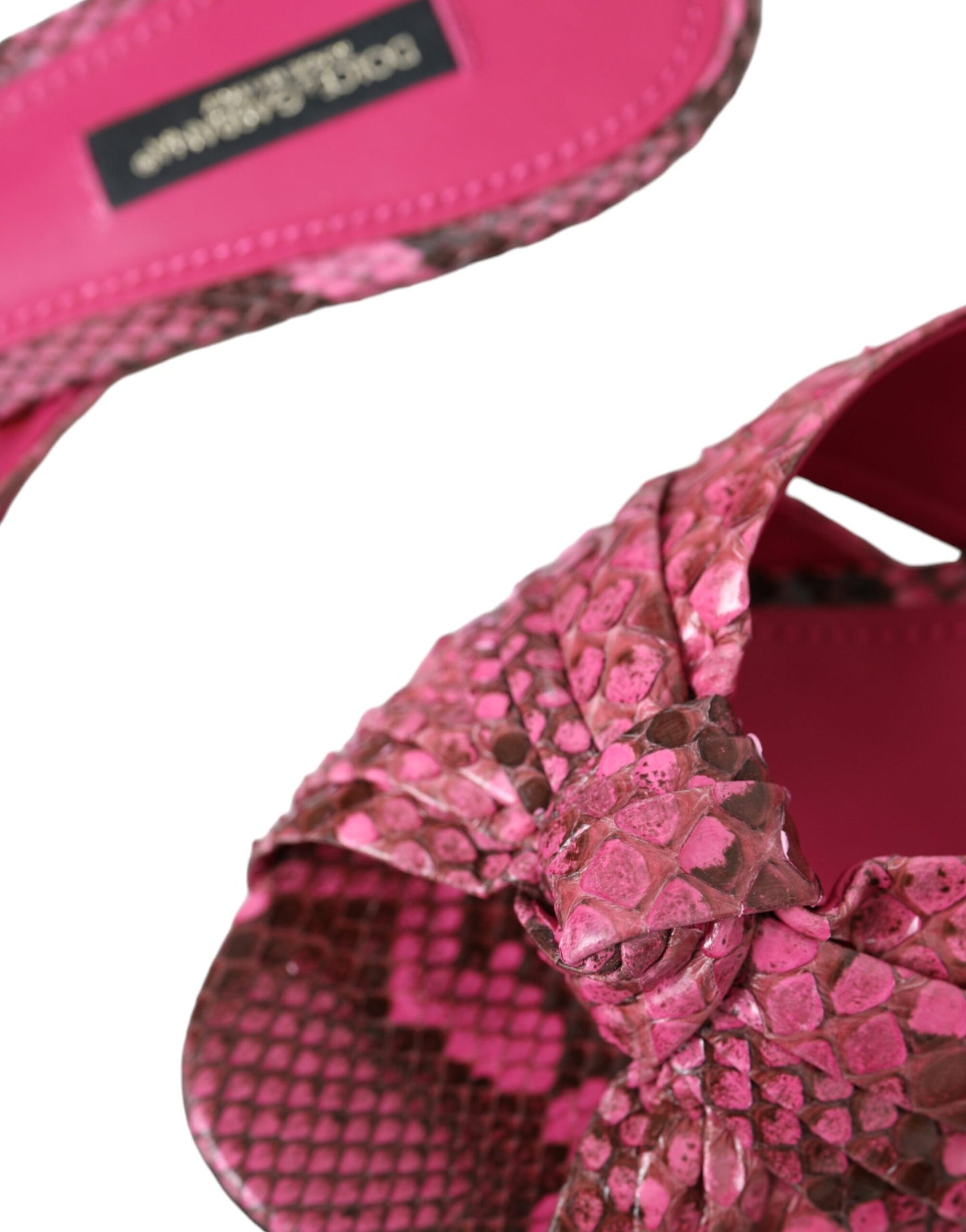 Chaussures à talons chaton Dolce & Gabbana en cuir exotique rose