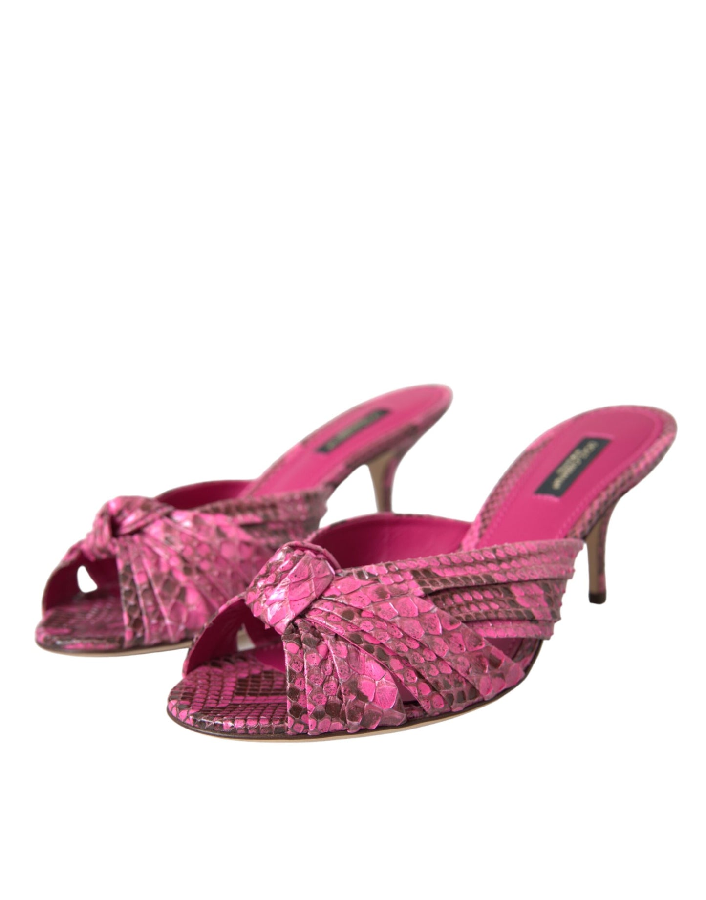 Chaussures à talons chaton Dolce & Gabbana en cuir exotique rose