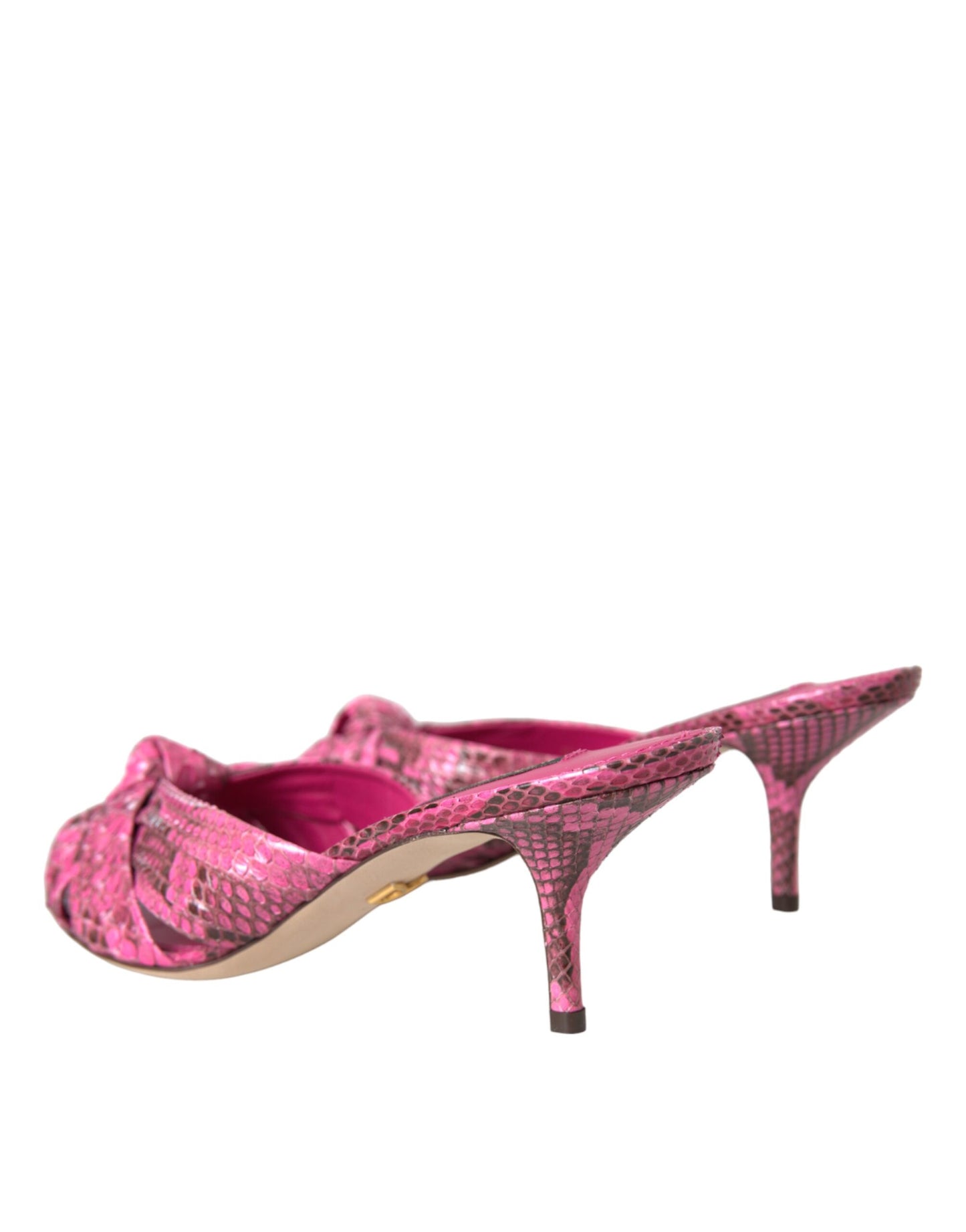 Chaussures à talons chaton Dolce & Gabbana en cuir exotique rose