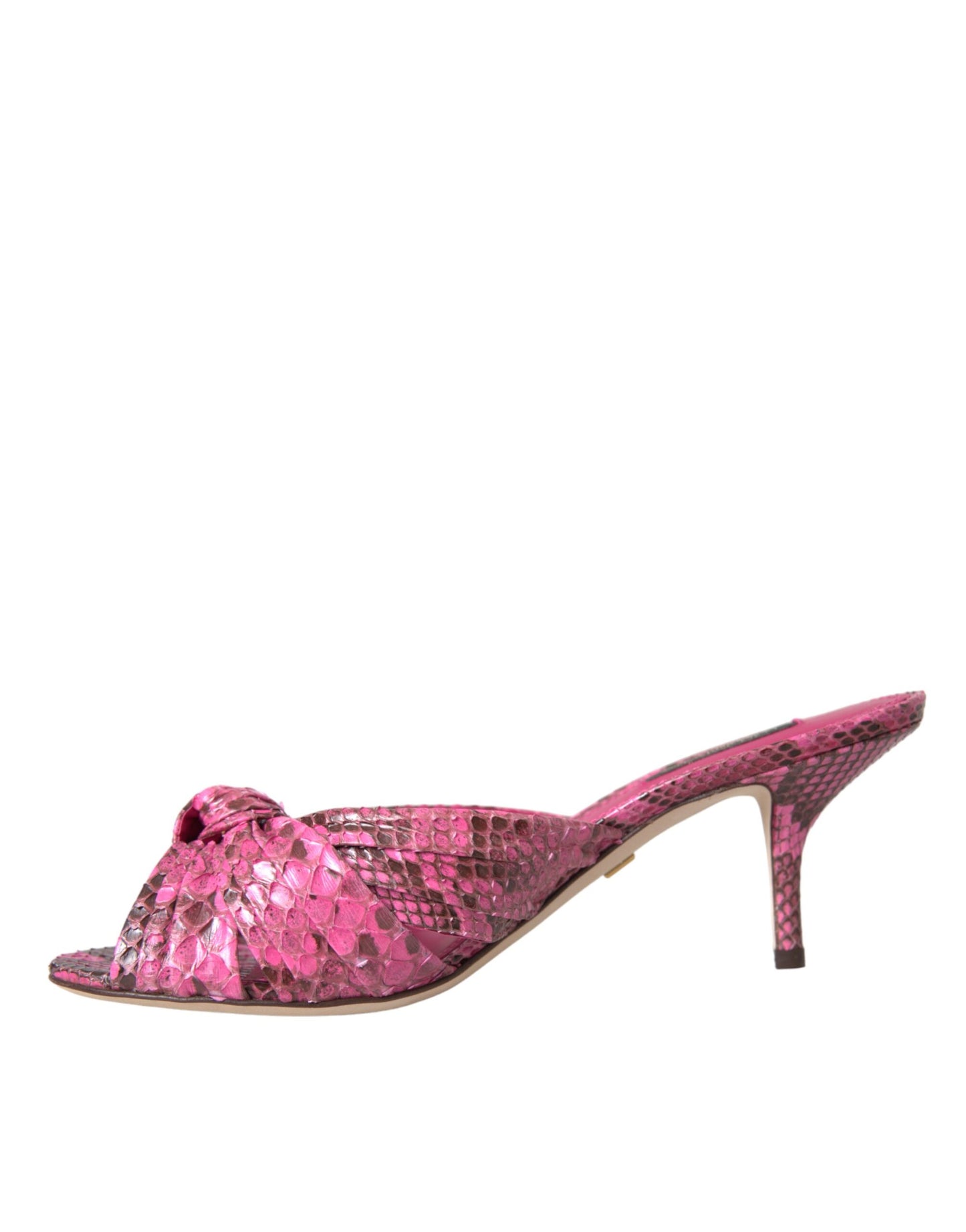 Chaussures à talons chaton Dolce & Gabbana en cuir exotique rose