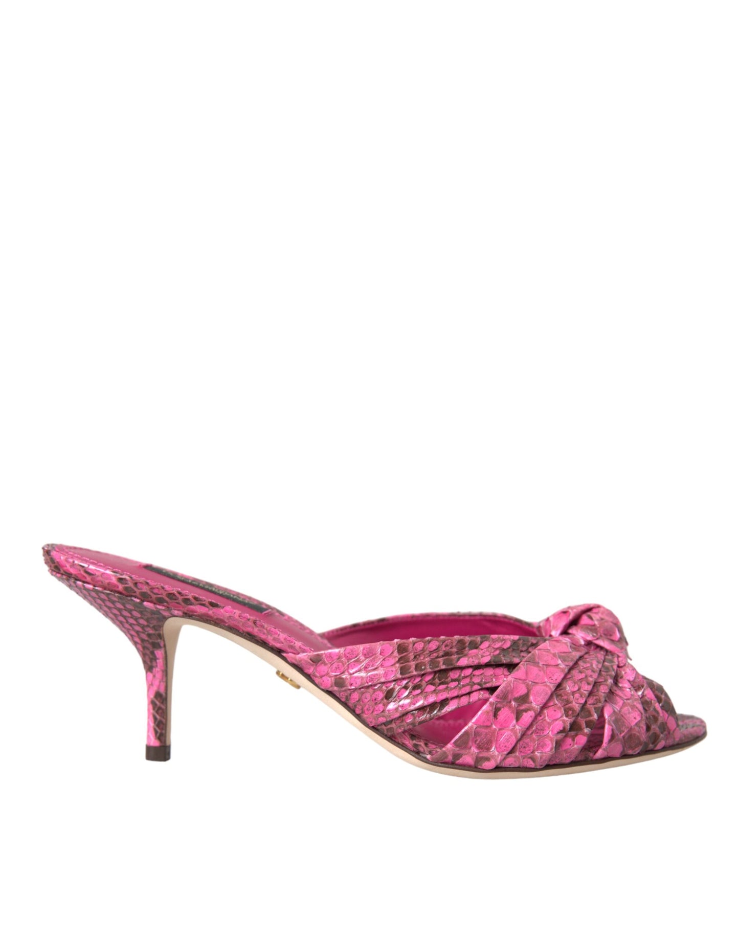 Chaussures à talons chaton Dolce & Gabbana en cuir exotique rose