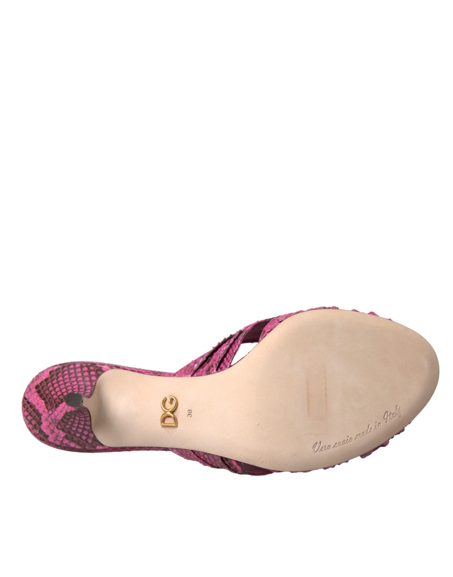 Chaussures à talons chaton Dolce & Gabbana en cuir exotique rose