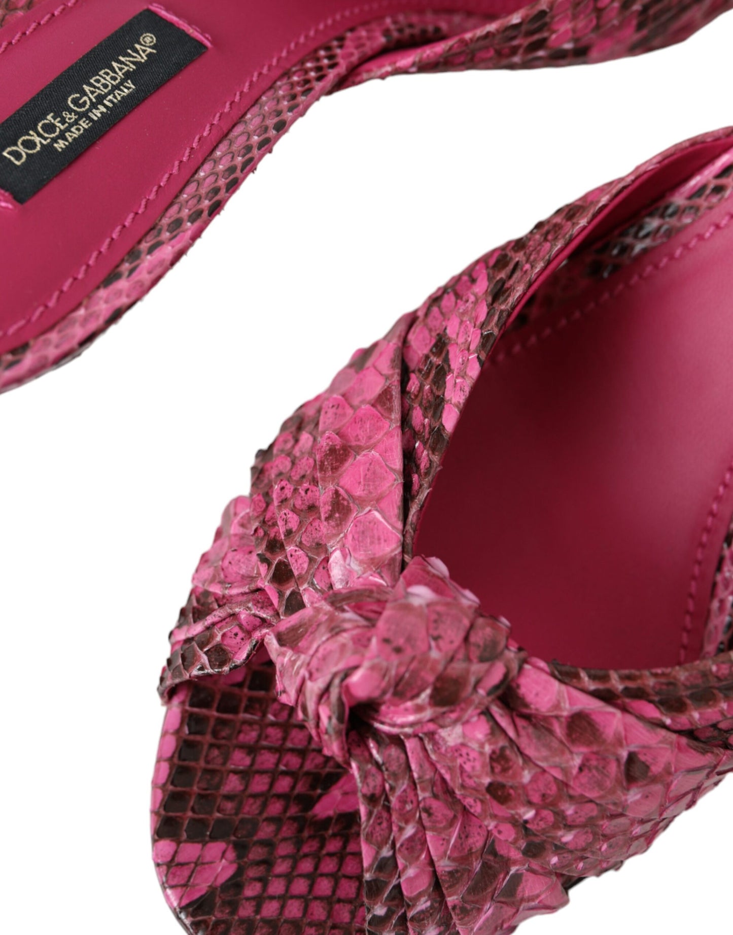 Chaussures à talons chaton Dolce & Gabbana en cuir exotique rose