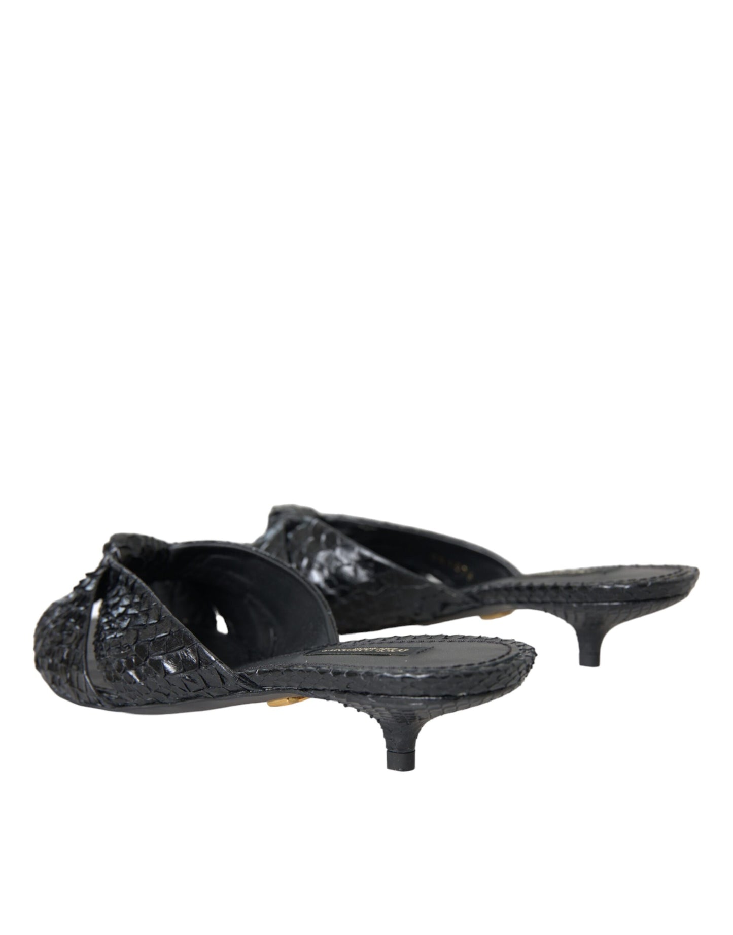Chaussures à talons en cuir exotique noir Dolce & Gabbana