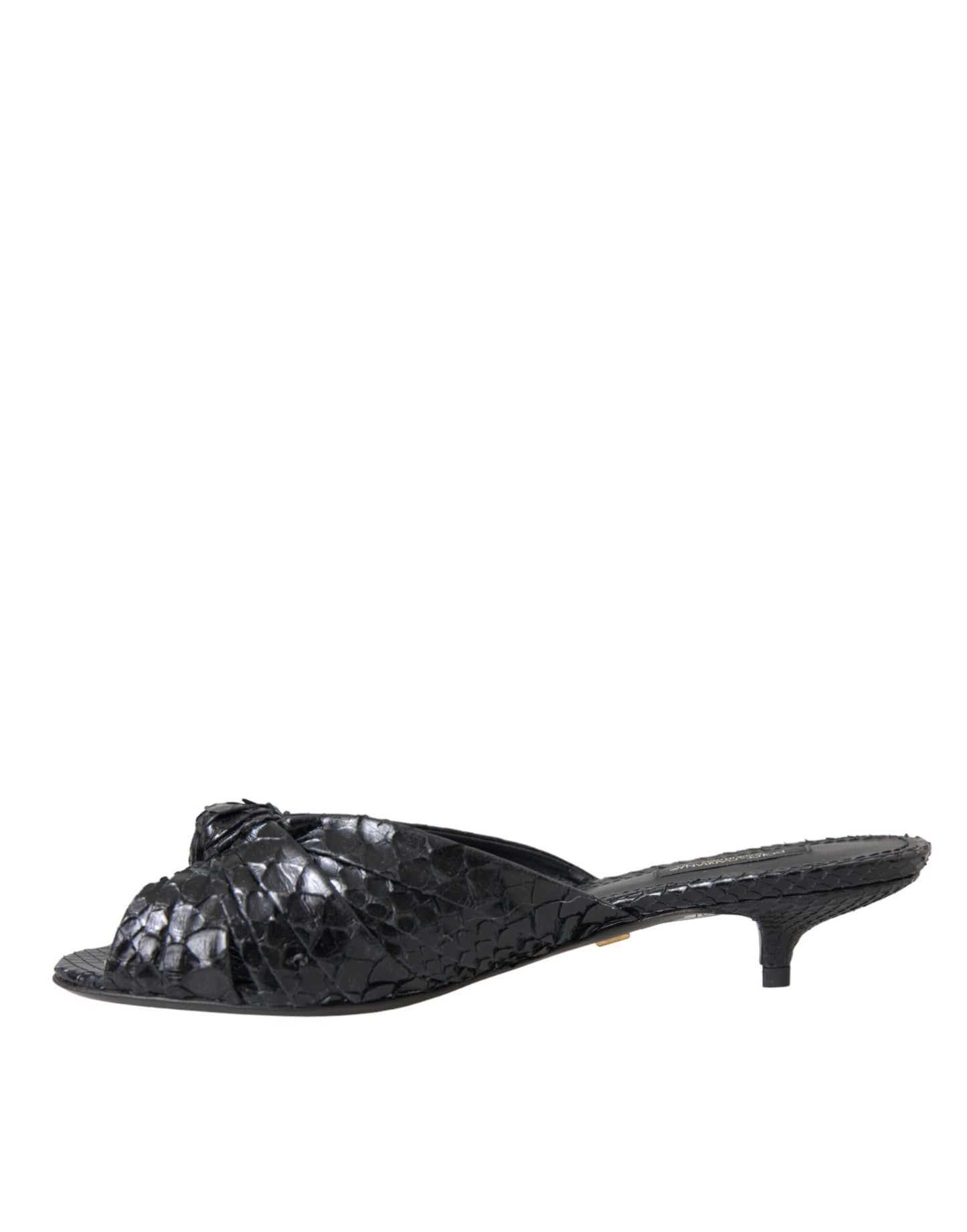 Chaussures à talons en cuir exotique noir Dolce & Gabbana