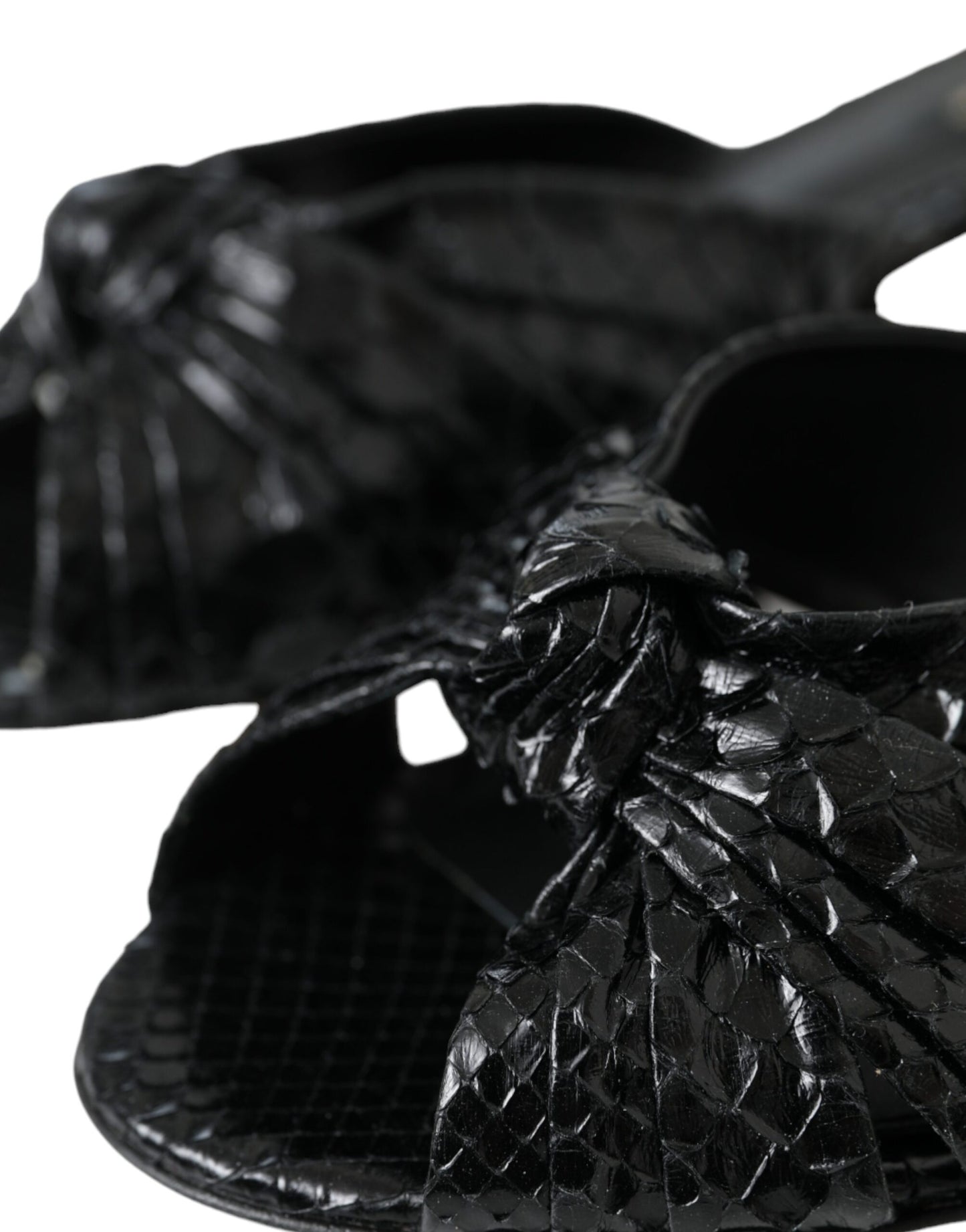 Chaussures à talons en cuir exotique noir Dolce & Gabbana