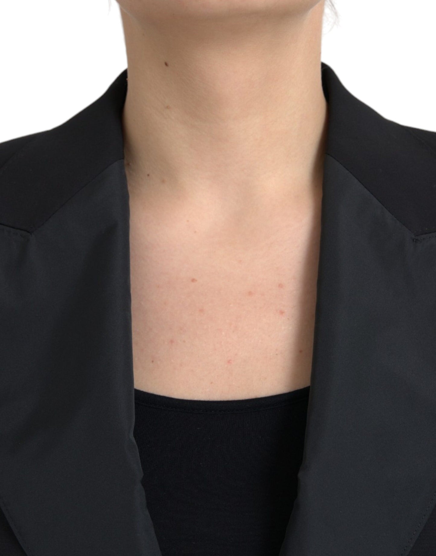 Veste courte à manches bouffantes en polyester noir Dolce & Gabbana