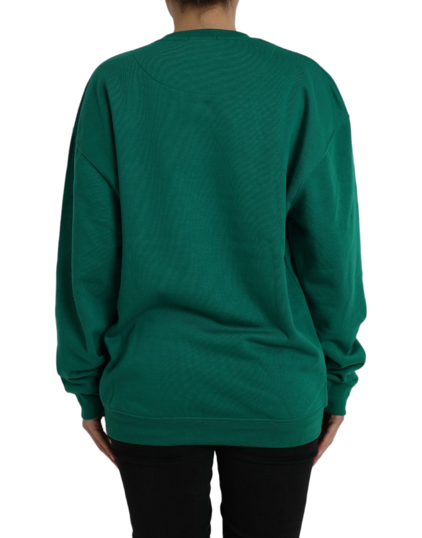 Philippe Model Green Cotton Logo Print Long Sleeves Pullover Sweater by Philippe Model